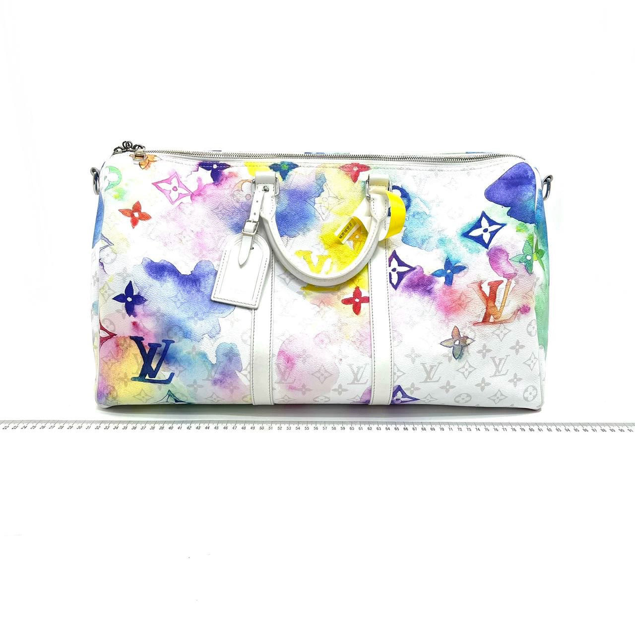 Louis Vuitton Keepall 50 on Monogram Watercolor White Travel Bag
