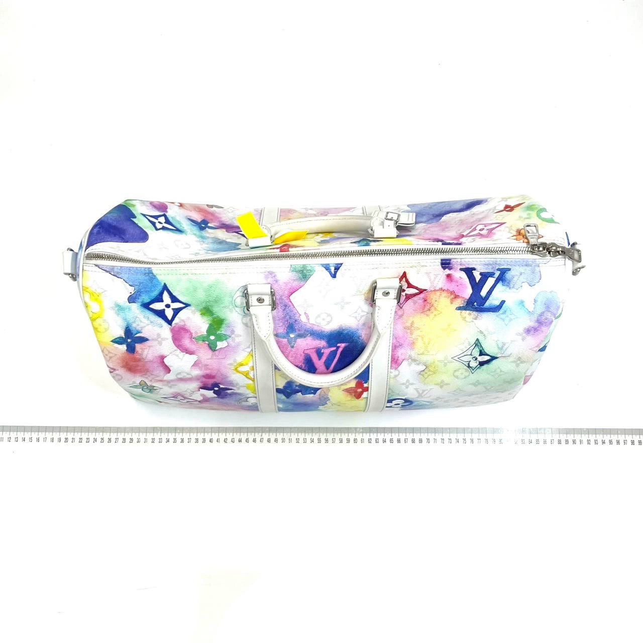 Louis Vuitton Keepall 50 on Monogram Watercolor White Travel Bag