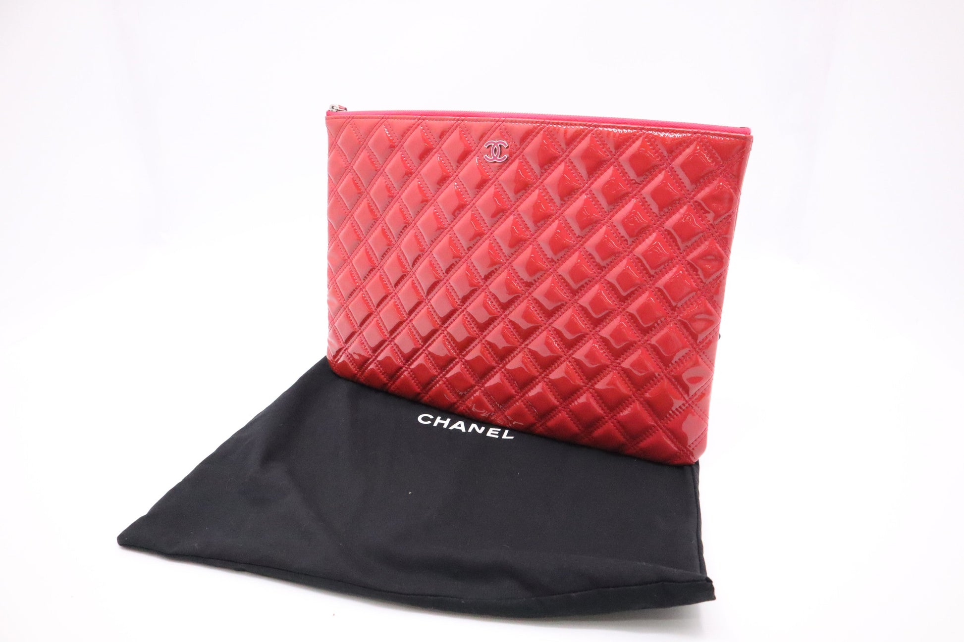 Chanel O Patent Pink Leather Handbag
