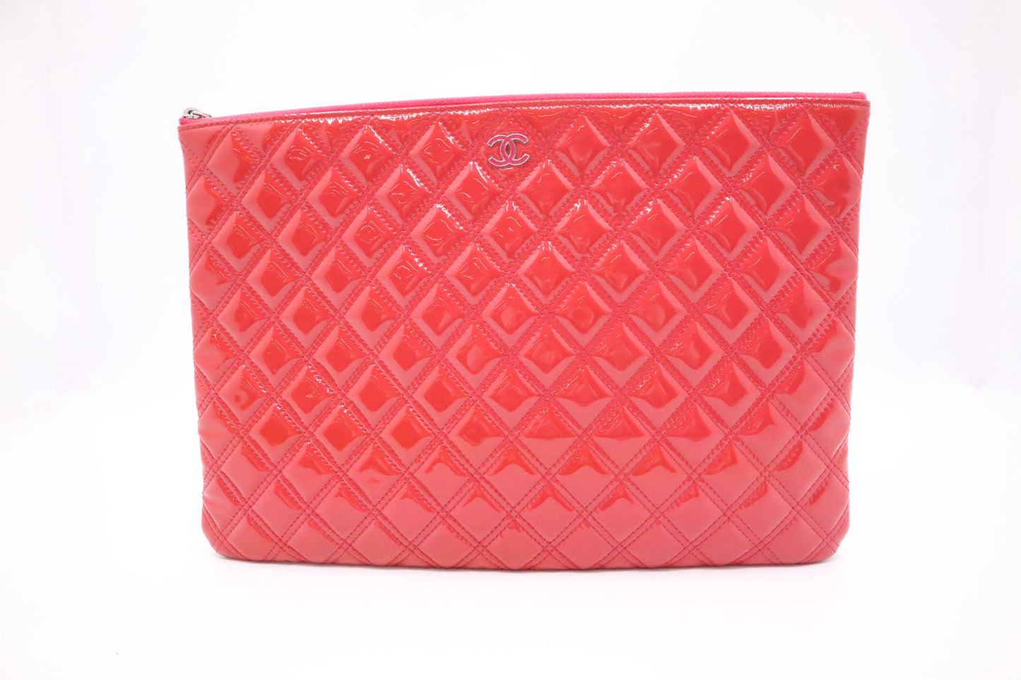Chanel O Patent Pink Leather Handbag