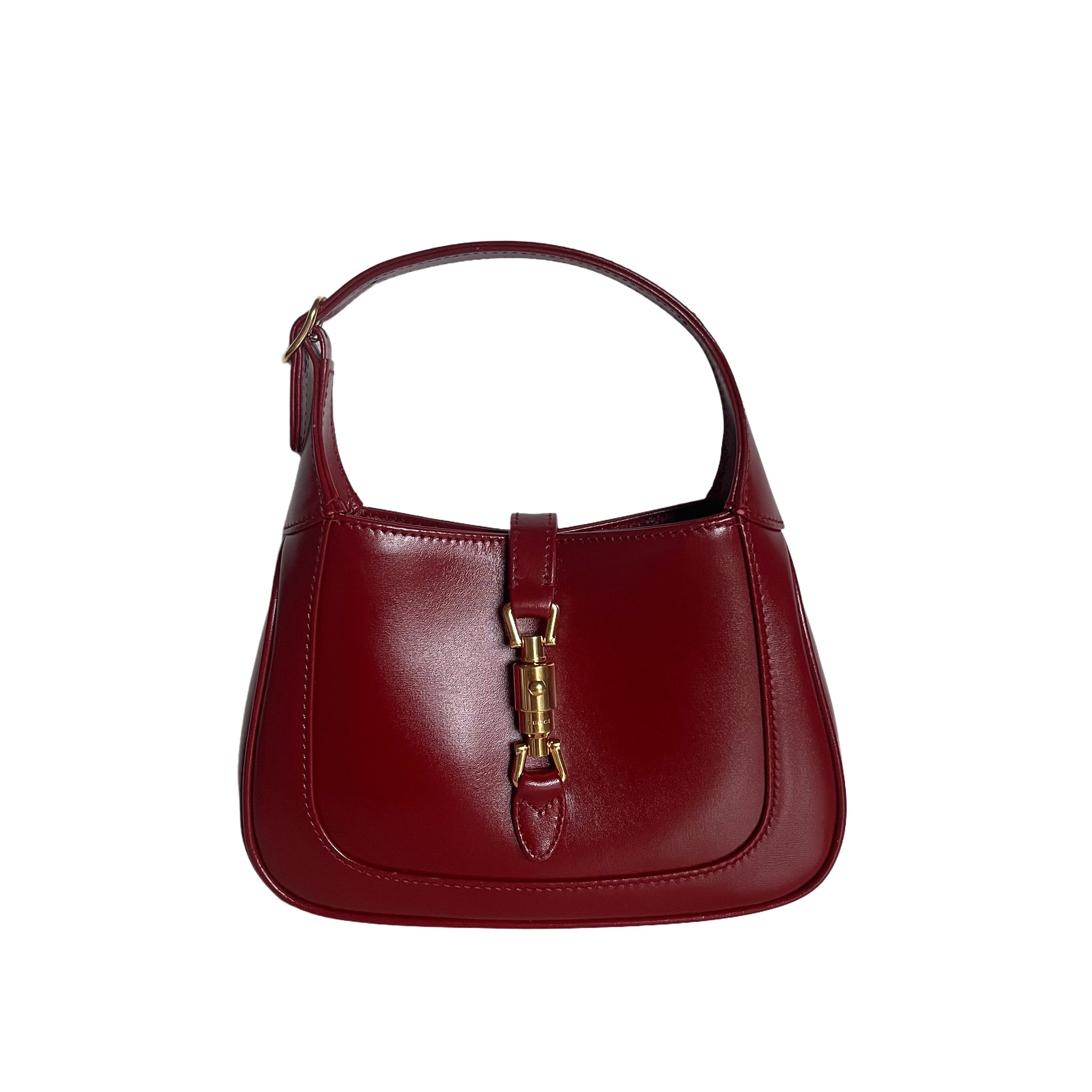 Gucci Jackie Burgundy Two Way Carry Leather Mini Bag Never Worn
