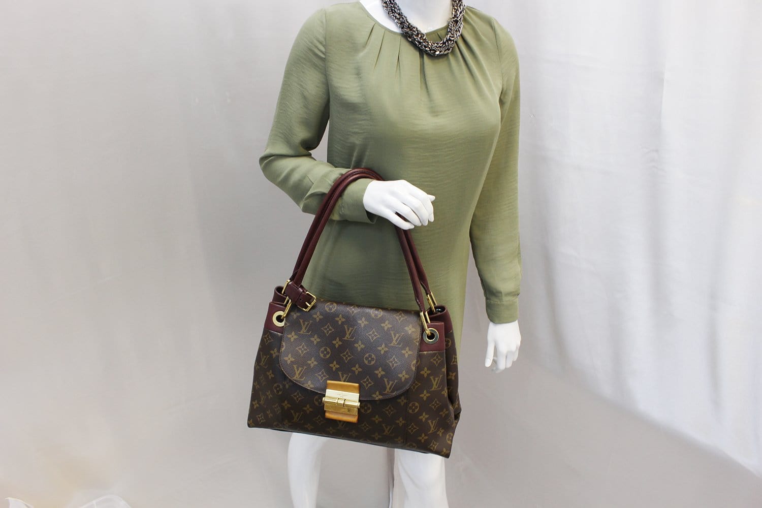 Louis Aurore Olympe Satchel Bag Canvas Monogram Shoulder Bag