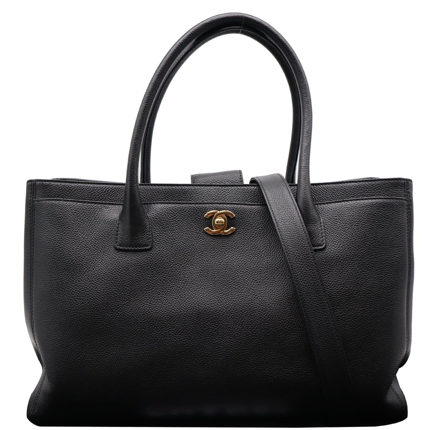 Chanel Cerf Executive Shopper Leather Black Travel Bag