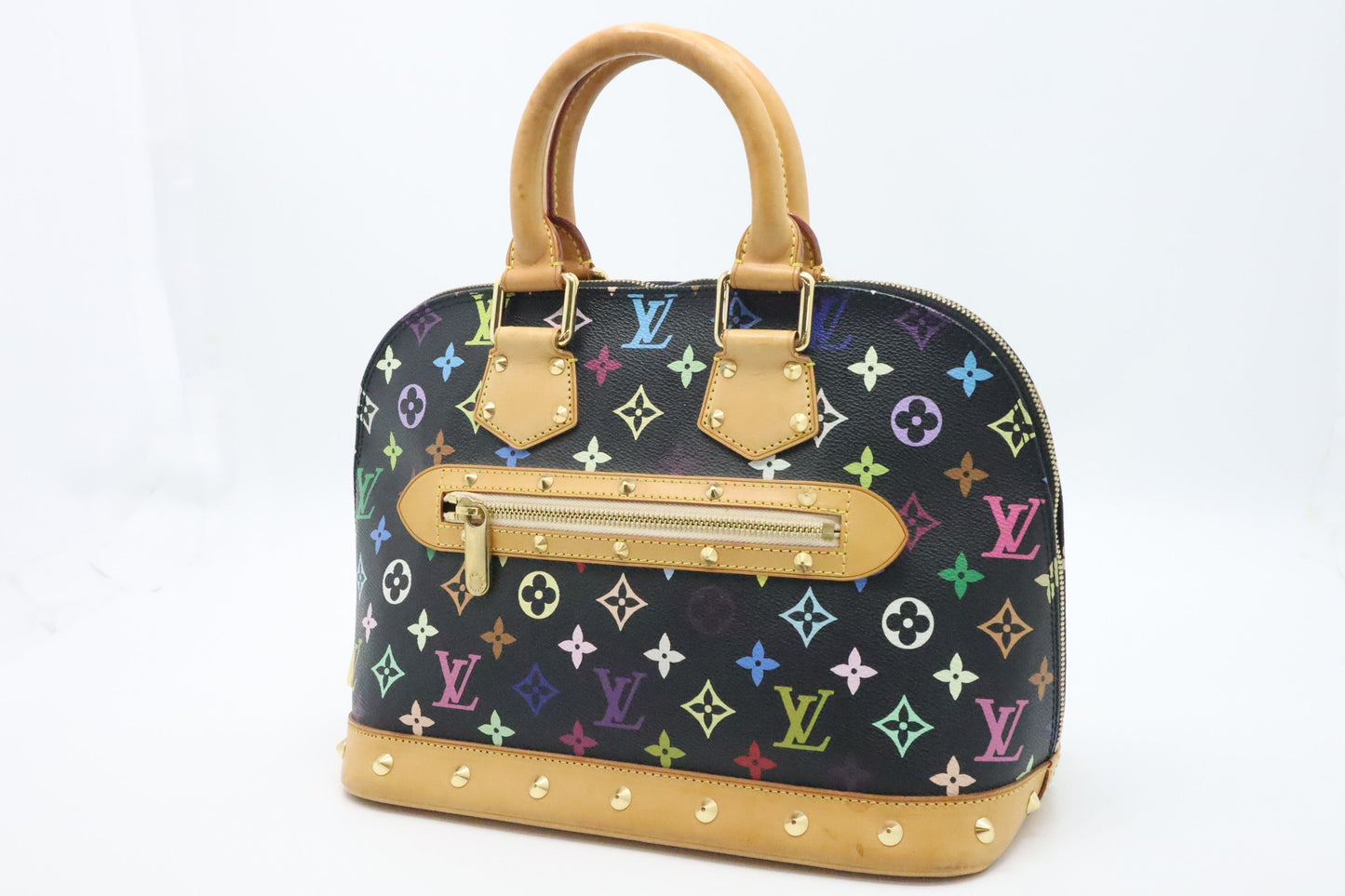 Louis Vuitton Alma PM Monogram Canvas Black Multicolor Handbag