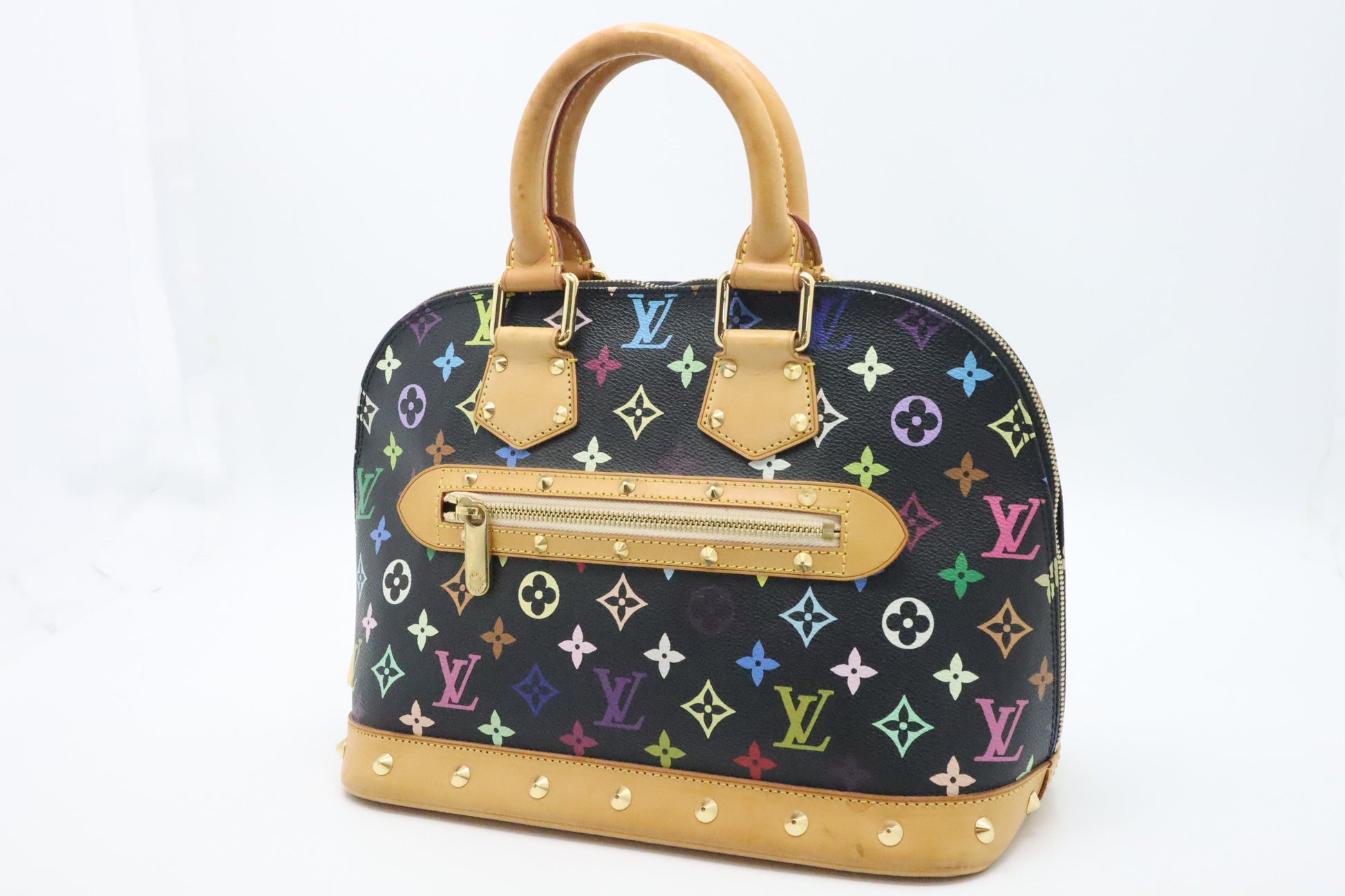 Louis Vuitton Alma PM Monogram Canvas Black Multicolor Handbag