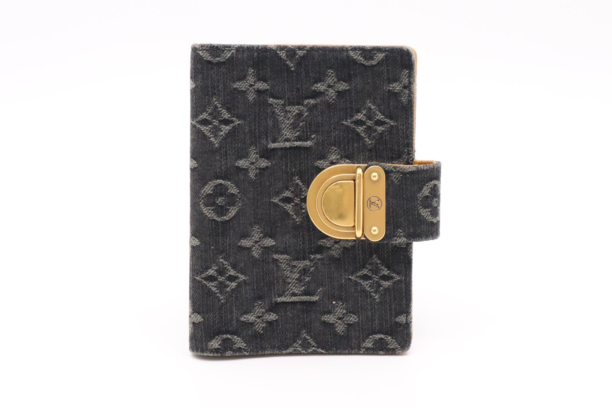 Louis Vuitton Agenda PM Denim Monogram Canvas Black Handbag
