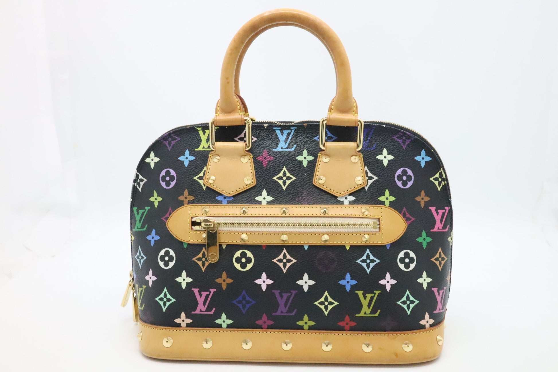 Louis Vuitton Alma PM Monogram Canvas Black Multicolor Handbag