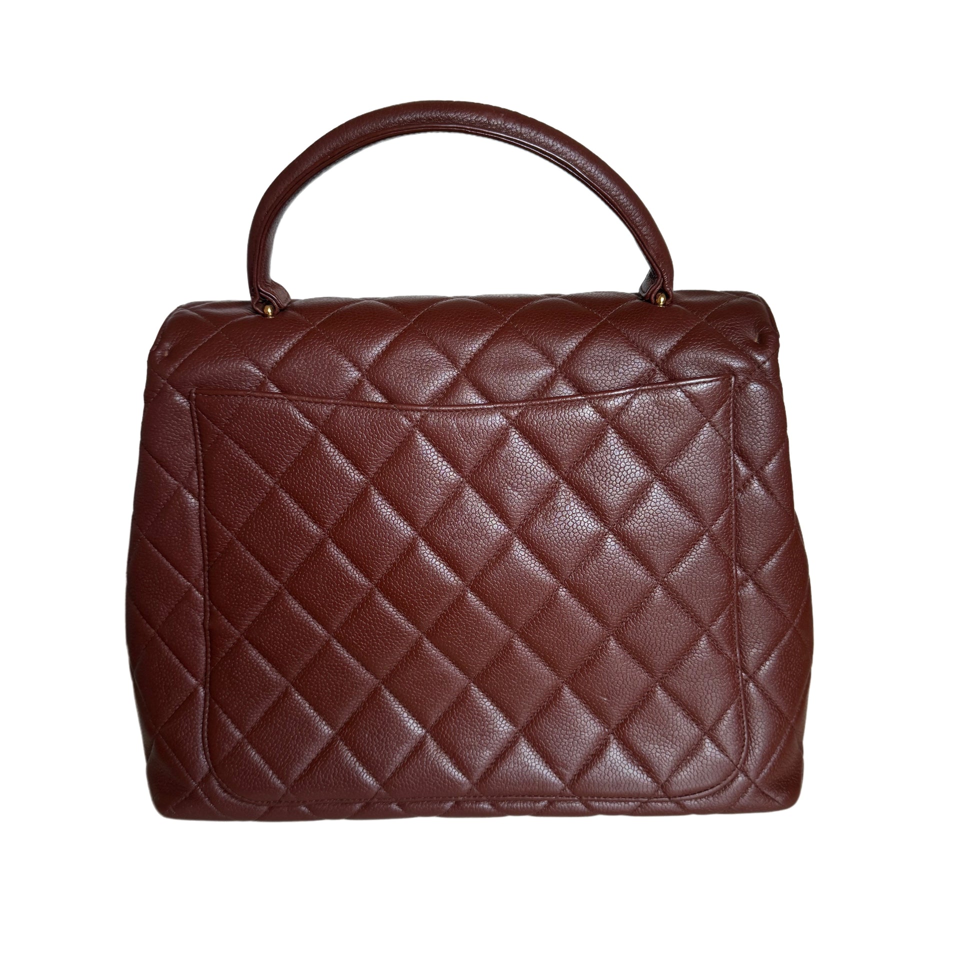 Chanel Top Handle Kelly Dark Caramel Flap Gold Leather Shoulder Bag