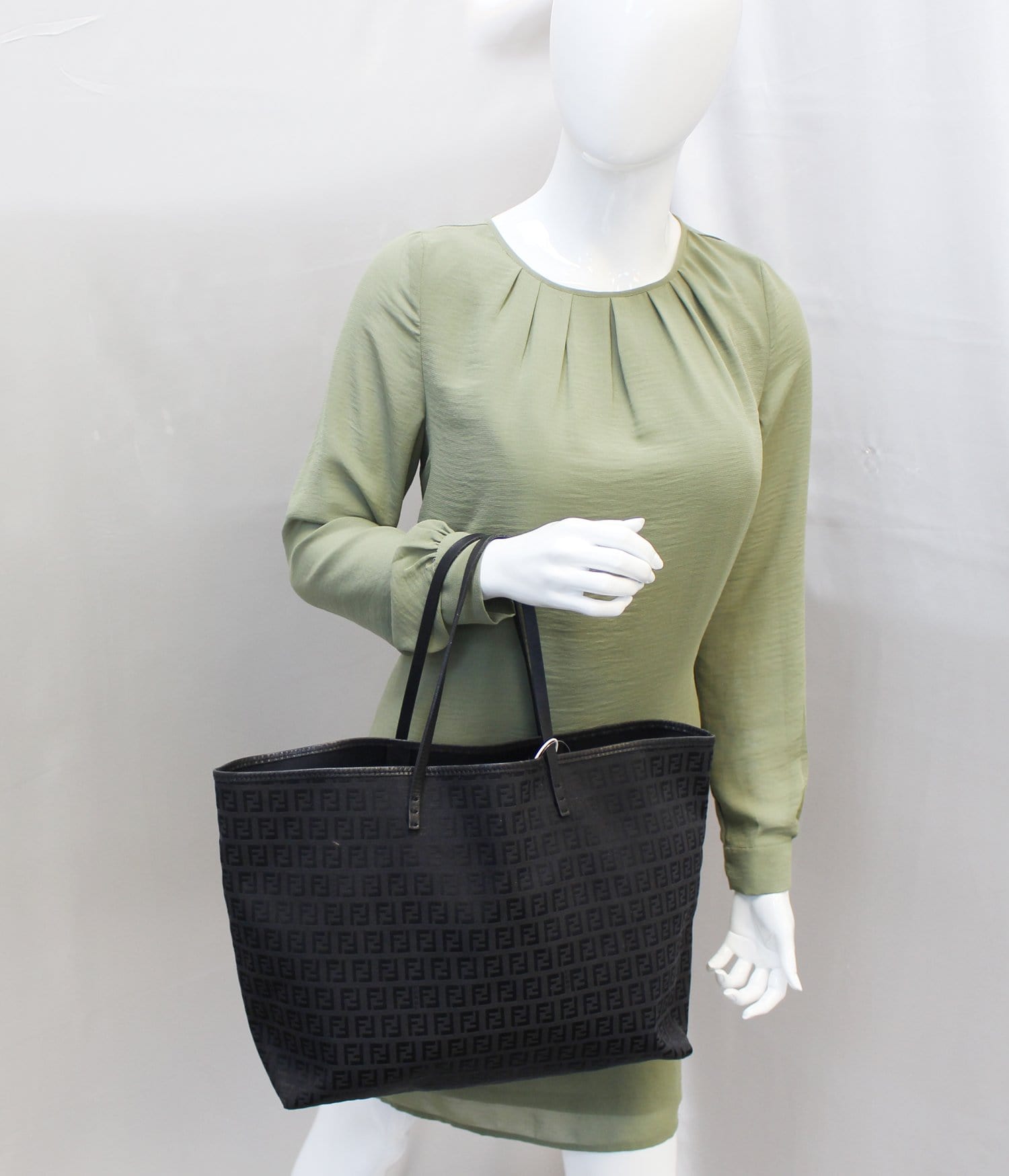 Fendi Zucca Pattern Tote Bag With Pouch Monogram