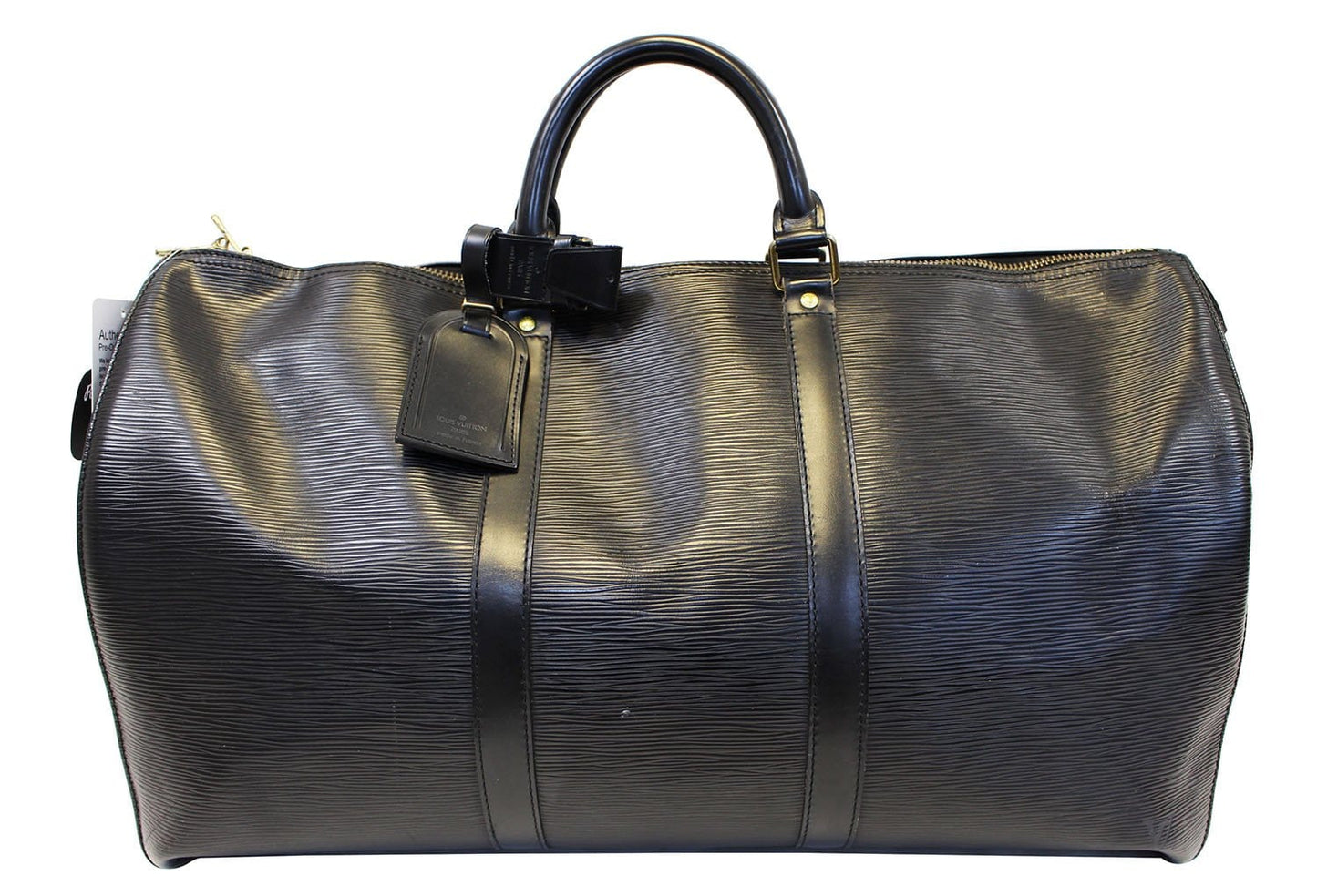 Louis Satchel Bag Epi Keepall Boston Leather Black Travel Bag