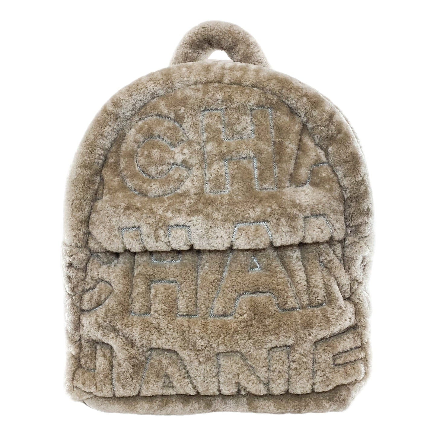 Chanel Gray Shearling Doudoune Backpack