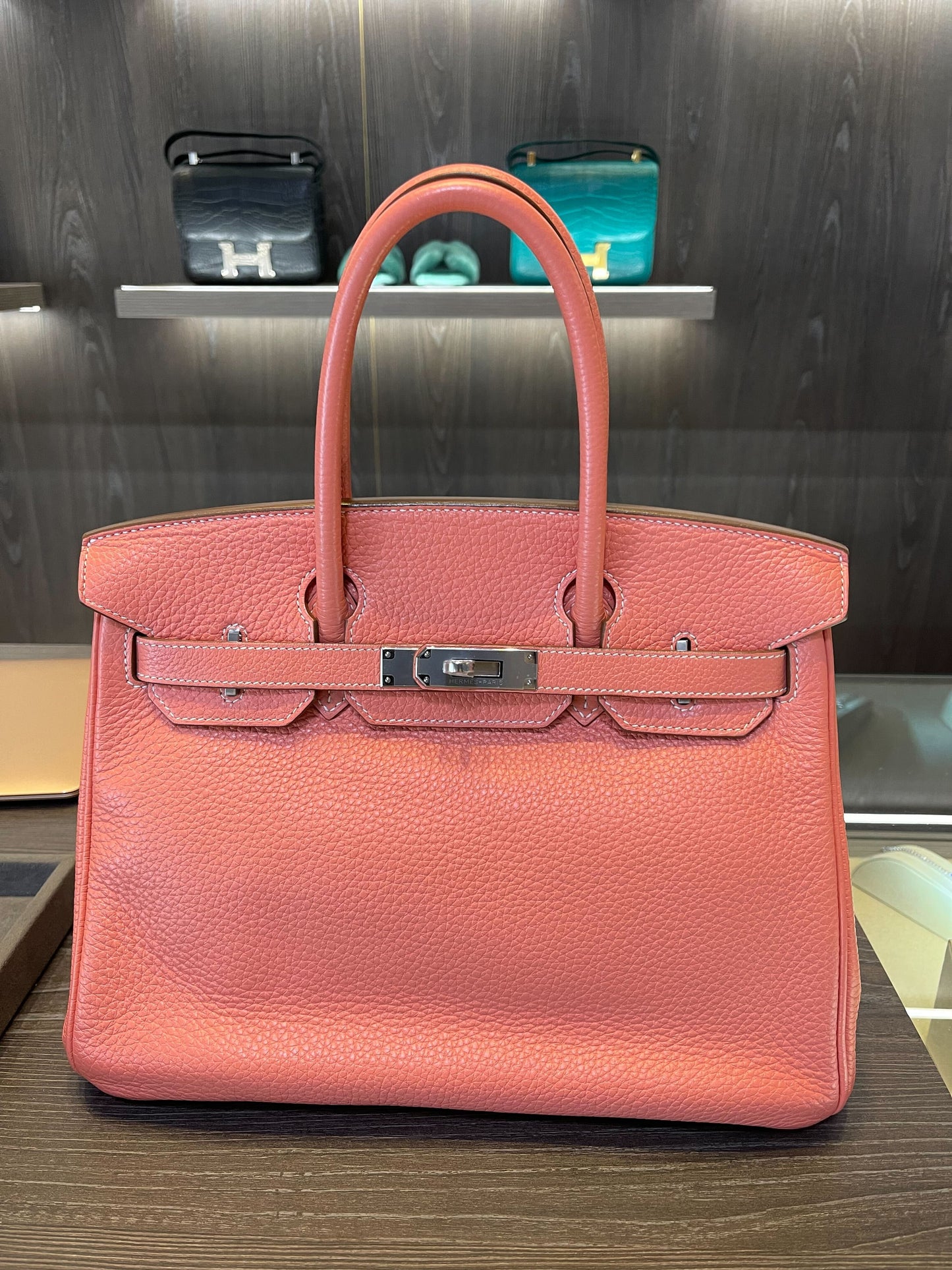 Gucci Hermes Birkin Crevette Togo Palladium Hardware Handbag Travel Bag