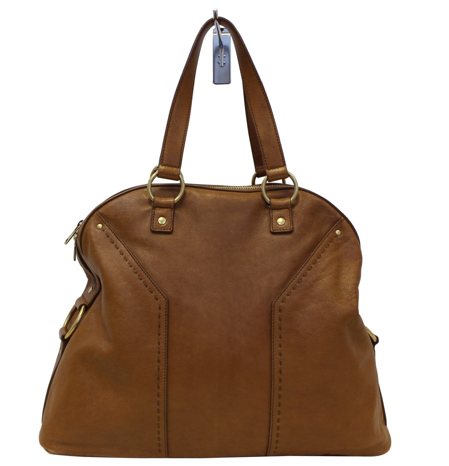 YSL Saint Laurent Yves Satchel Bag Leather Brown