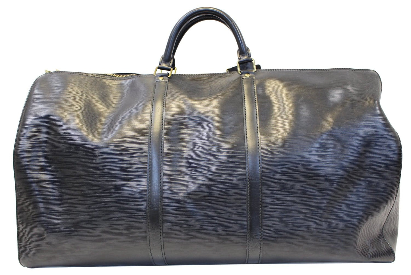 Louis Boston Bag Epi Keepall Leather Black Travel Bag