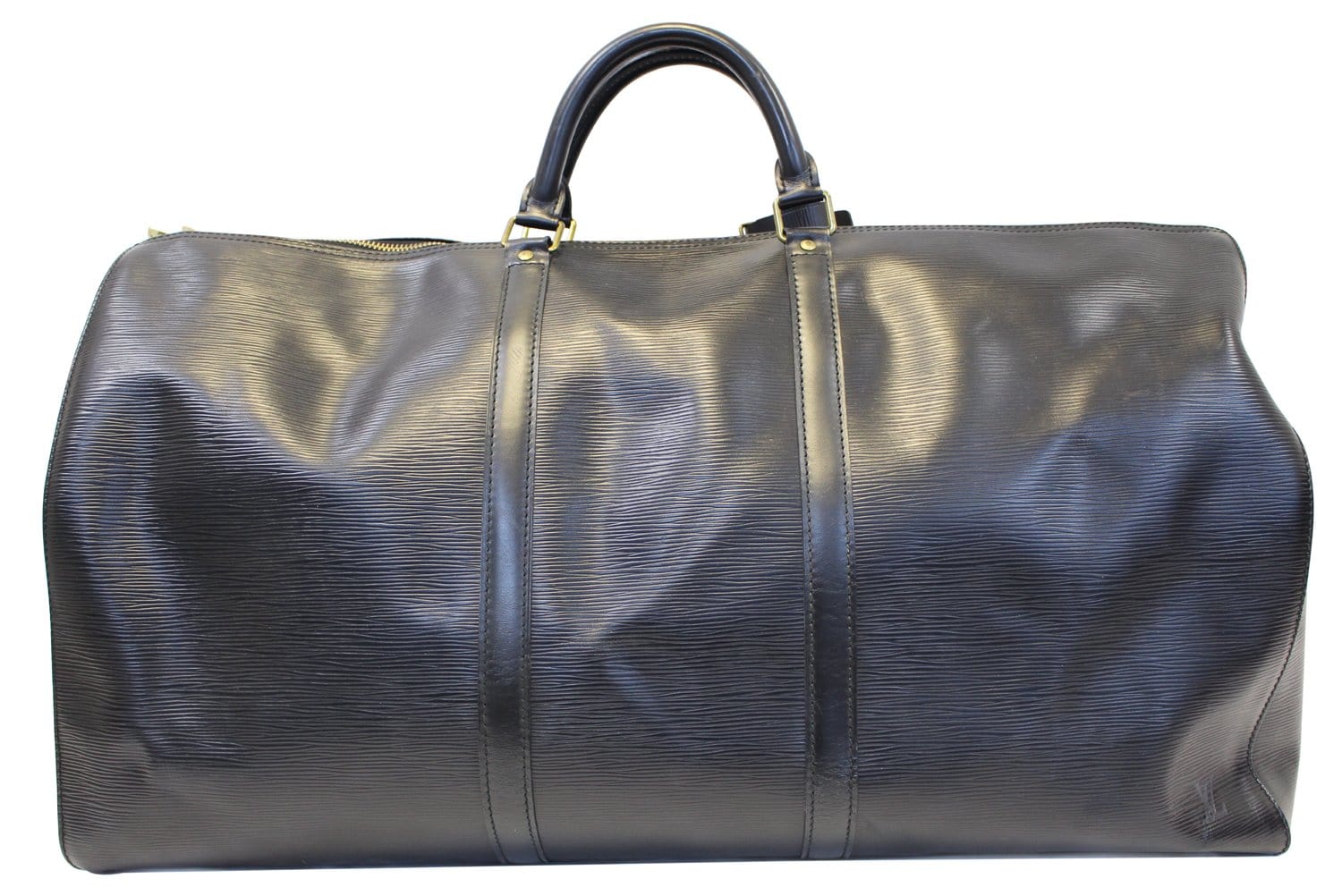 Louis Boston Bag Epi Keepall Leather Black Travel Bag
