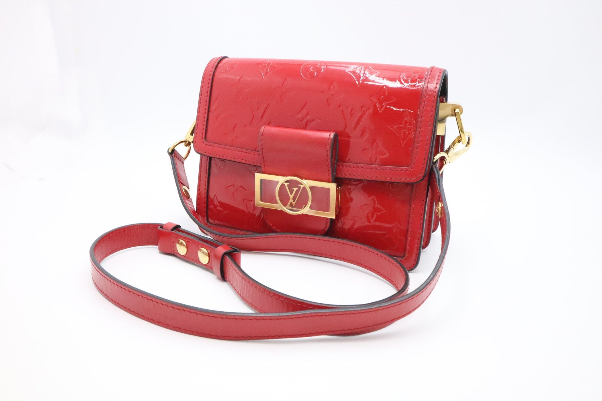 Louis Vuitton Dauphine Vernis Leather Red Mini Bag