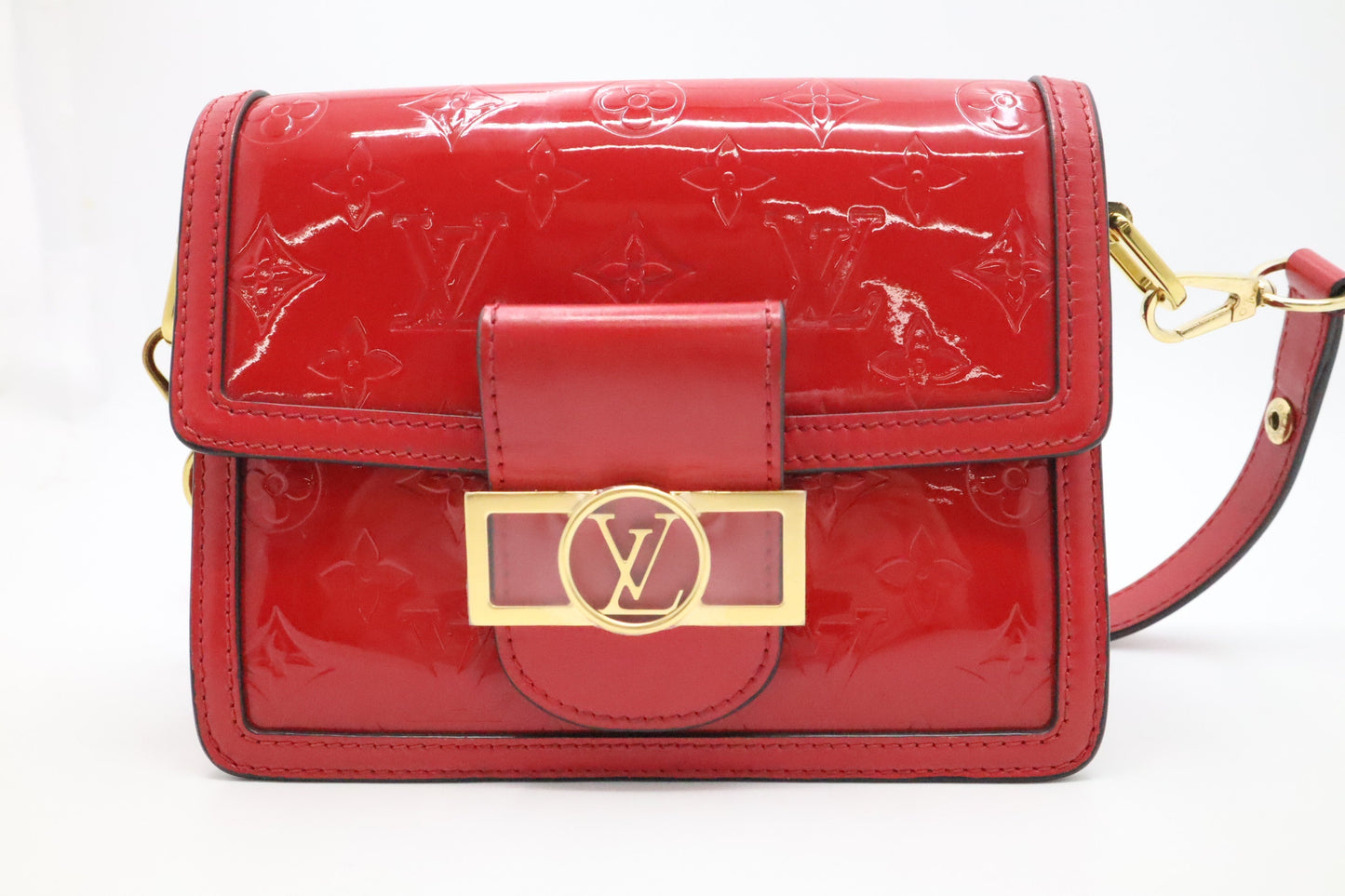Louis Vuitton Dauphine Vernis Leather Red Mini Bag