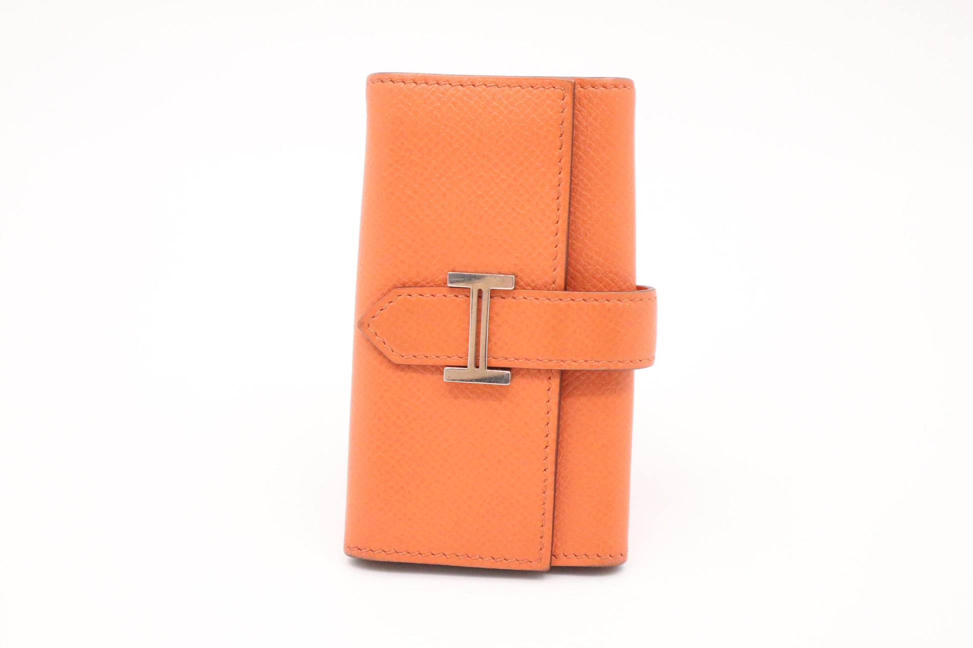 Hermes Bearn Key Case In Orange Handbag Leather Travel Bag
