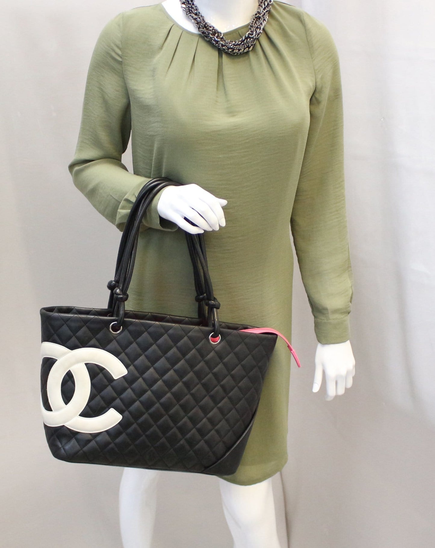 Chanel Quilted Cambon Leather Black Travel Bag