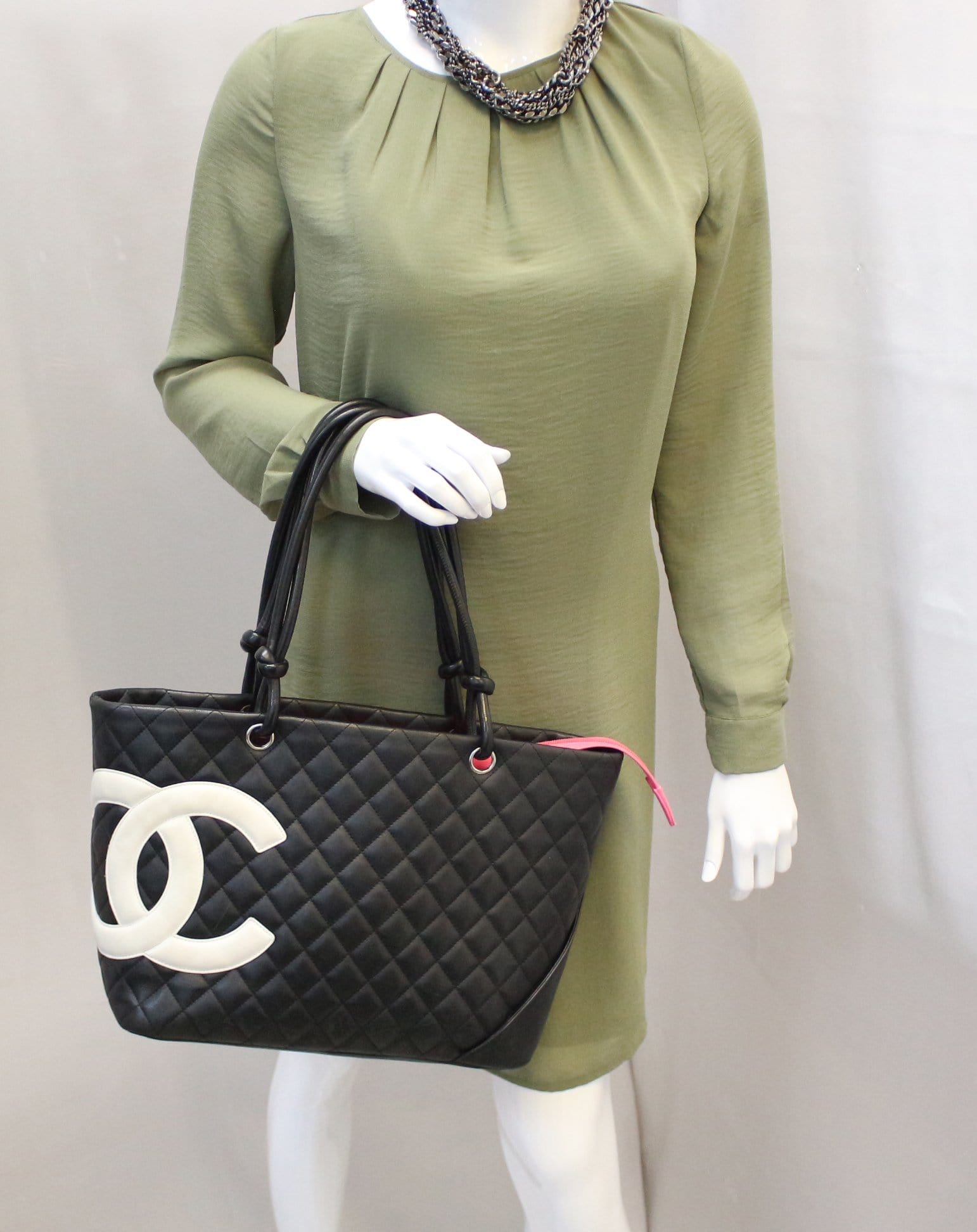 Chanel Quilted Cambon Leather Black Travel Bag