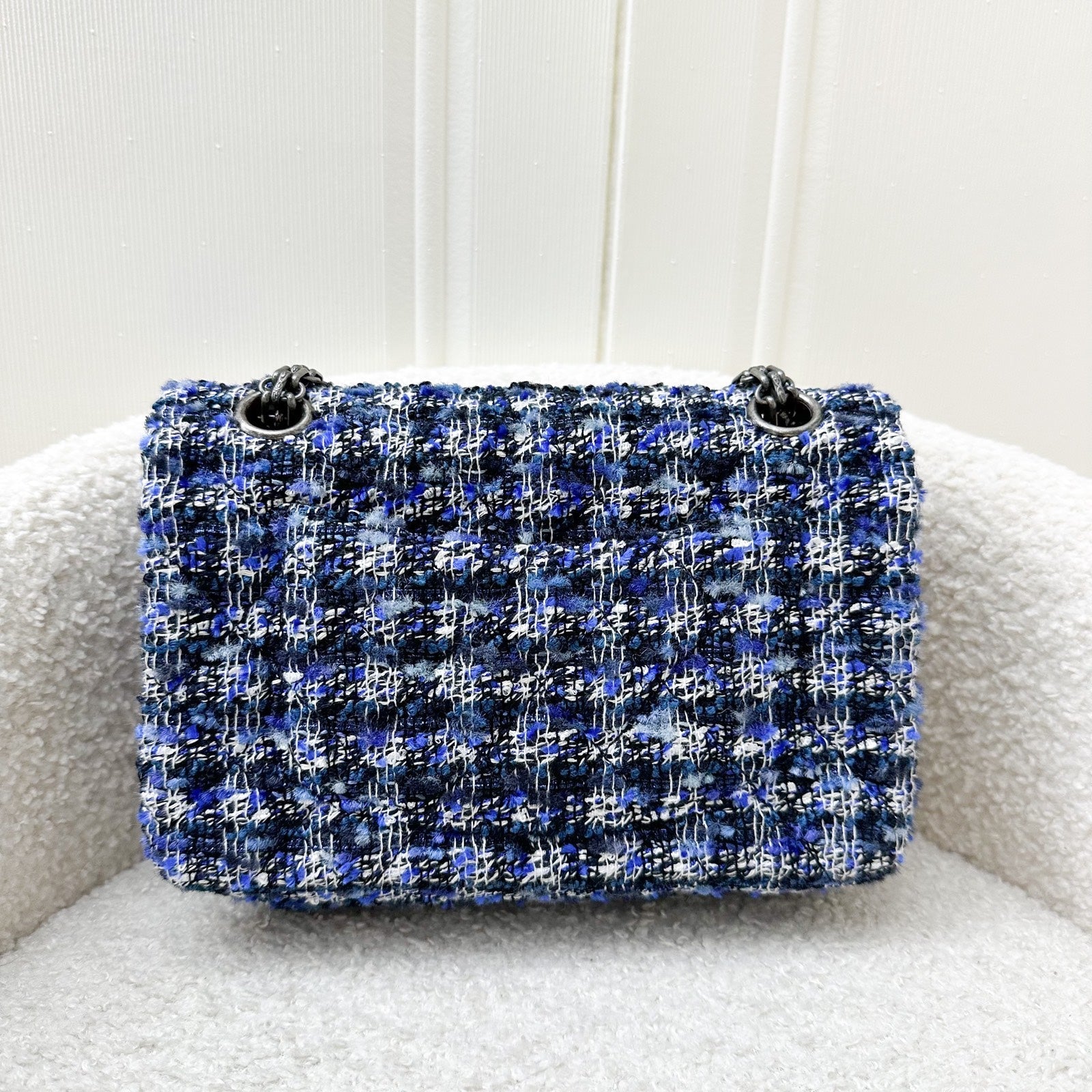 Chanel 2.55 Reissue Mini Flap in 20P Navy / Blue / Black Tweed and Rhw Handbag