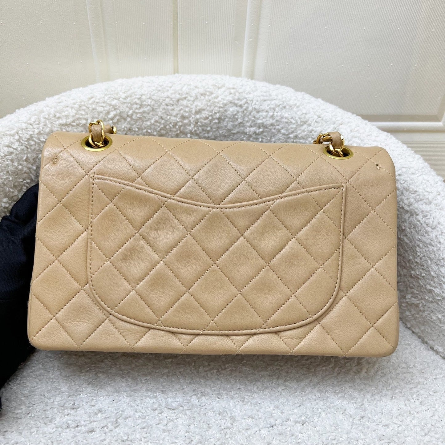 Chanel Small Classic Flap Cf in Milk Tea Beige Lambskin and 24K Gold Plated Hw Handbag