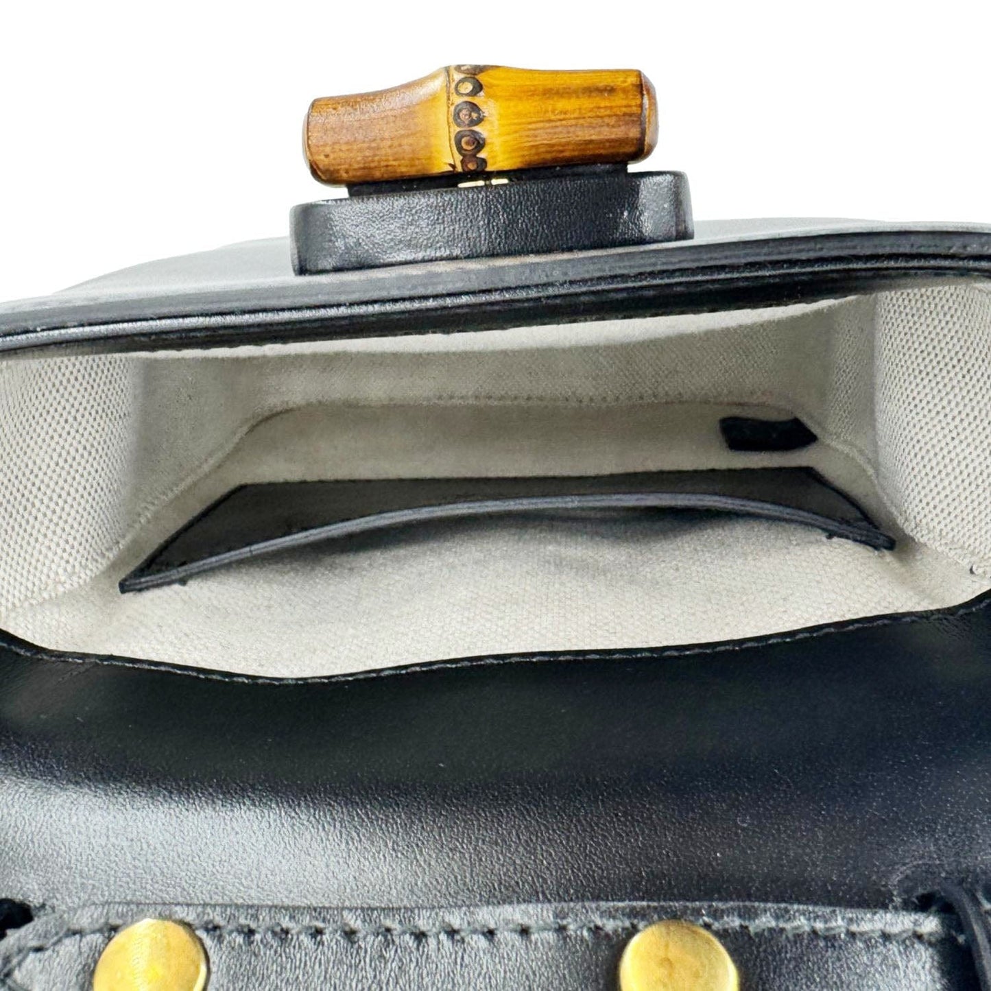 GUCCI Bamboo 3Way Calfskin Leather Shoulder Bag Black 702106