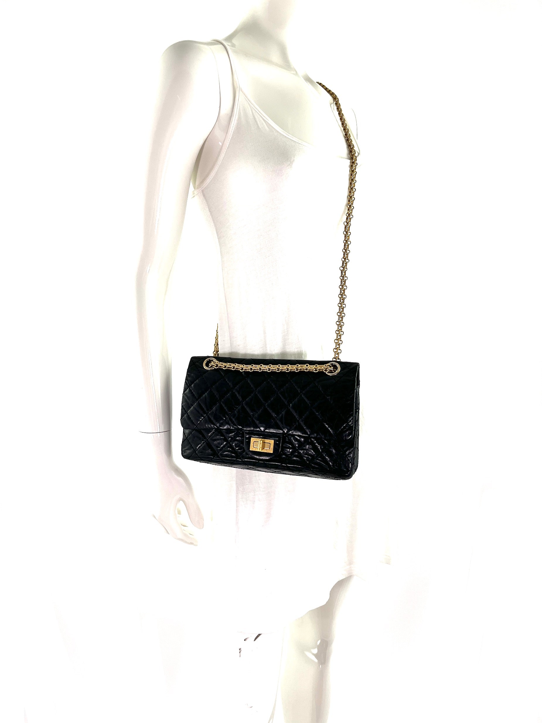 Chanel Black 225 2005 Reissue 2.55 Leather Crossbody Bag