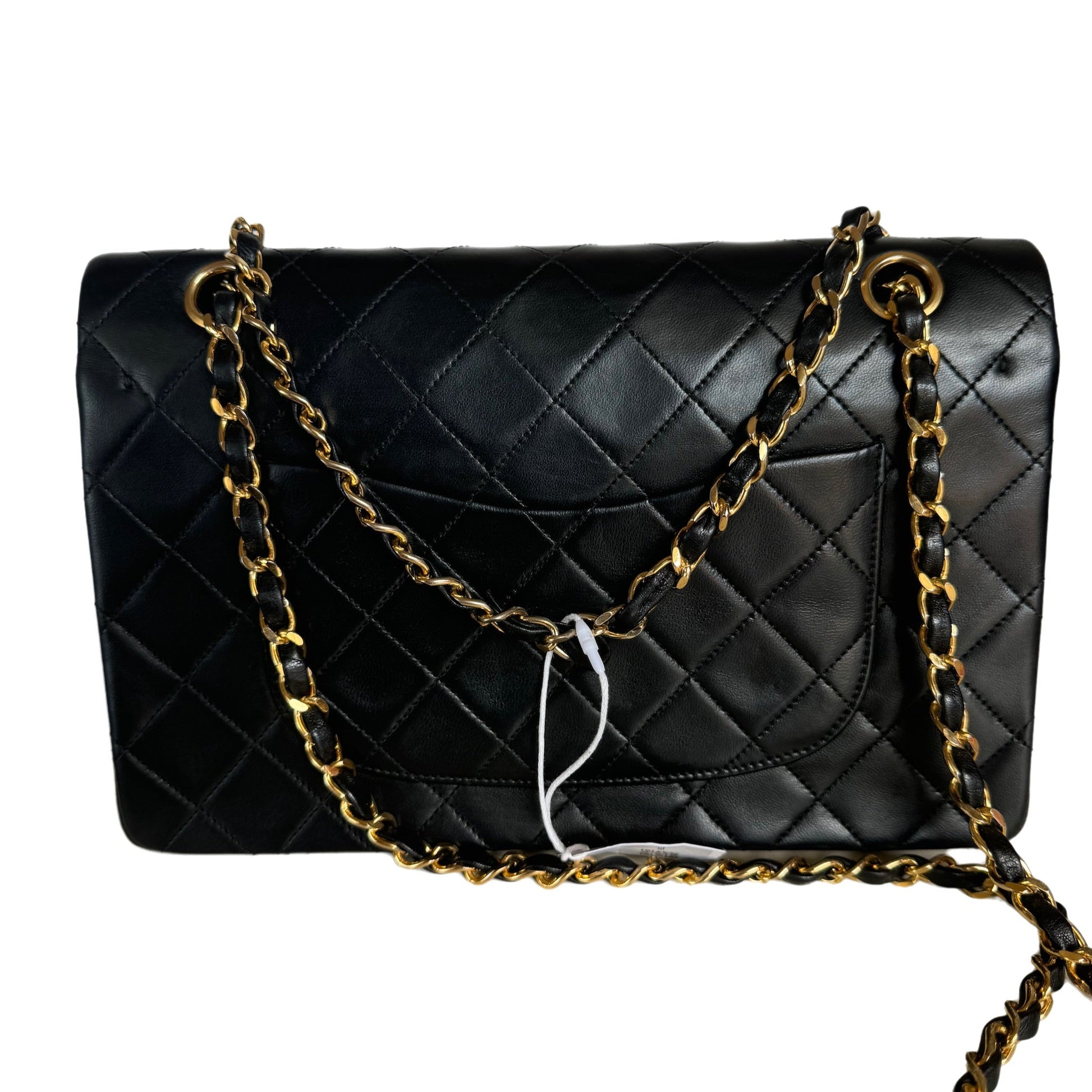 Chanel Classic Flap Lambskin 24k Hardware Black Gold Leather Handbag Hardware 3