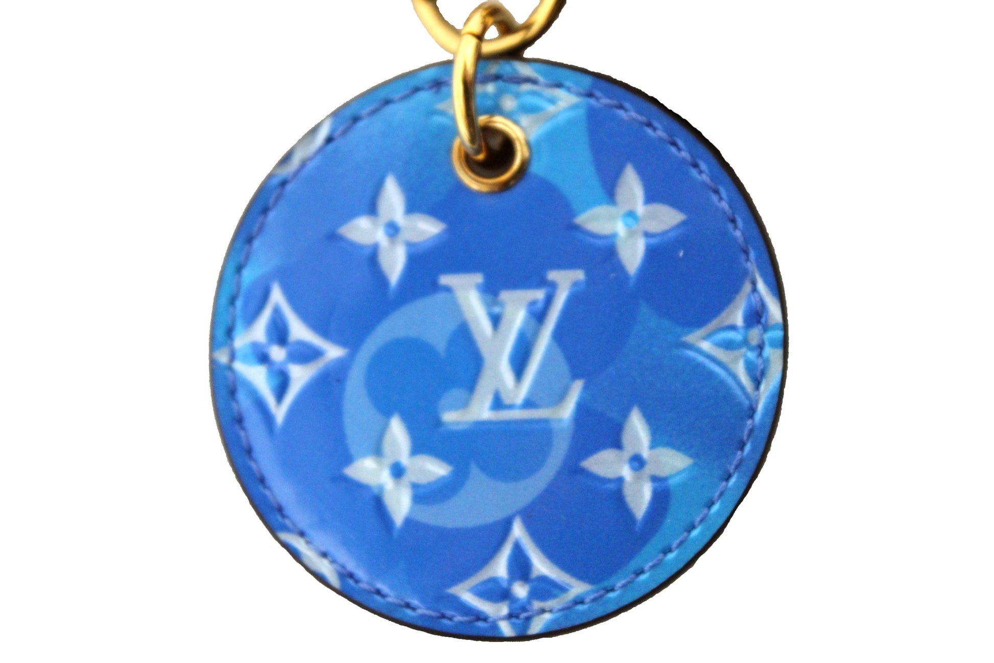 Louis Vuitton Blue/Pink Vernis Leather Valentine Heart Bag Charm Key Ring