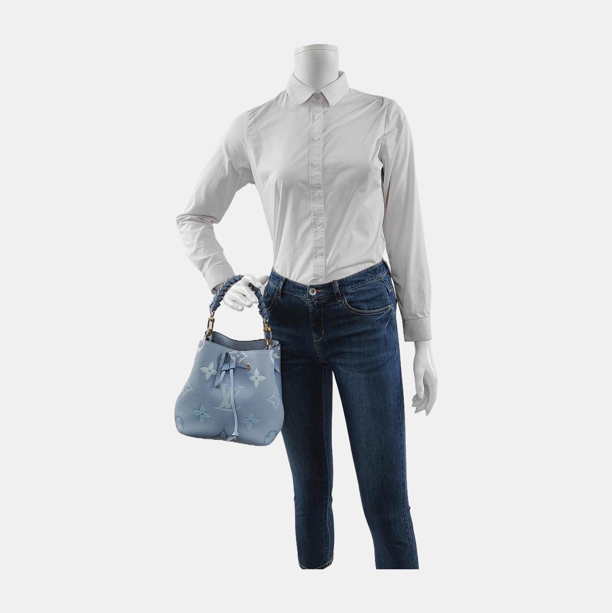 Louis Vuitton Néonoé BB Giant Monogram Leather Blue Handbag