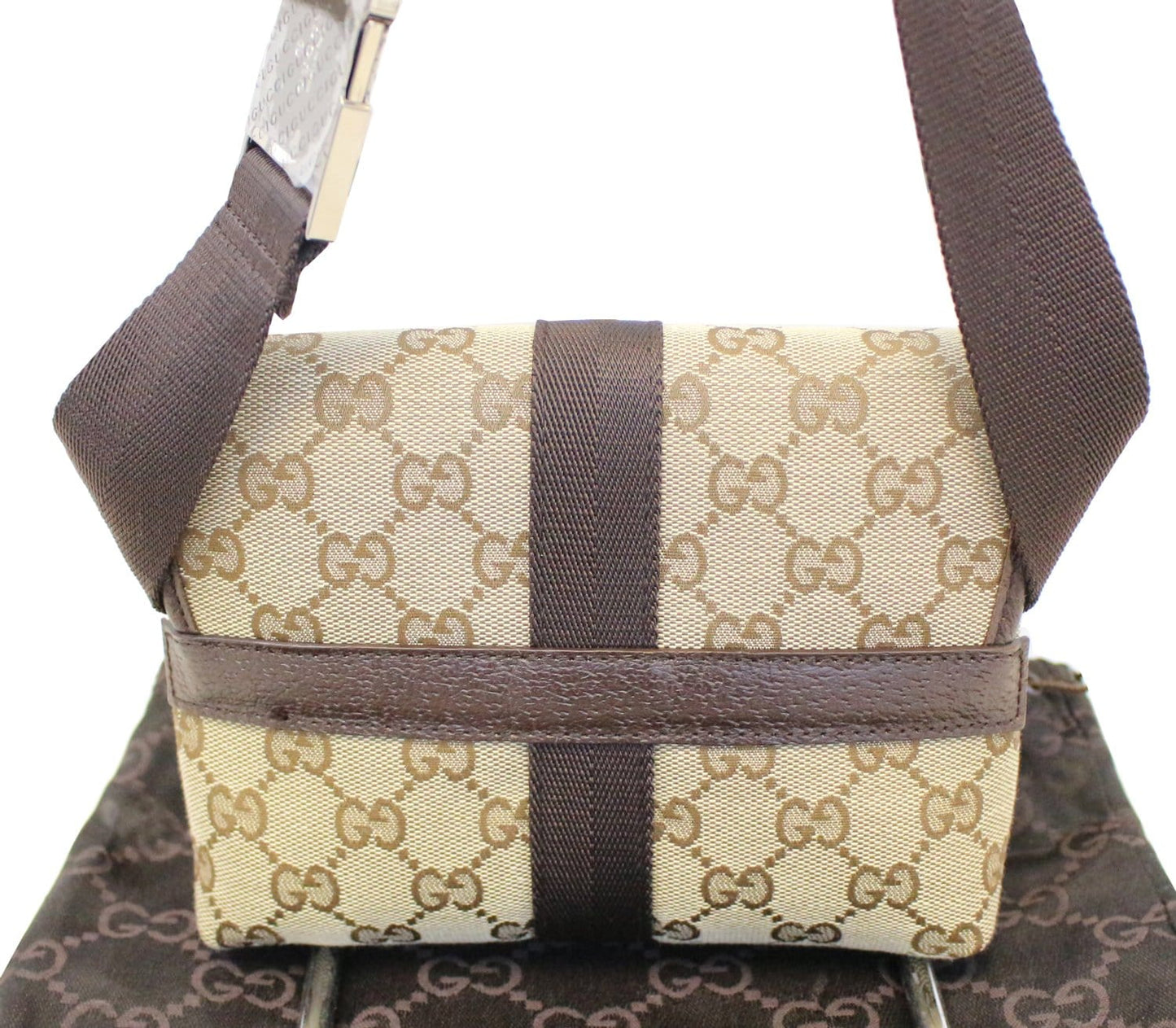 Gucci Waist Bum Bag Canvas Brown Crossbody Bag