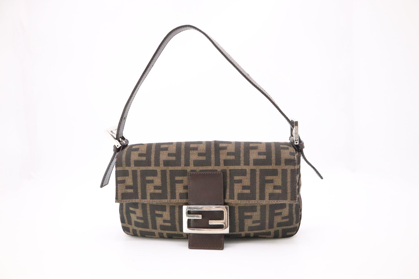 Fendi Baguette In Zucca Handbag Canvas Shoulder Bag