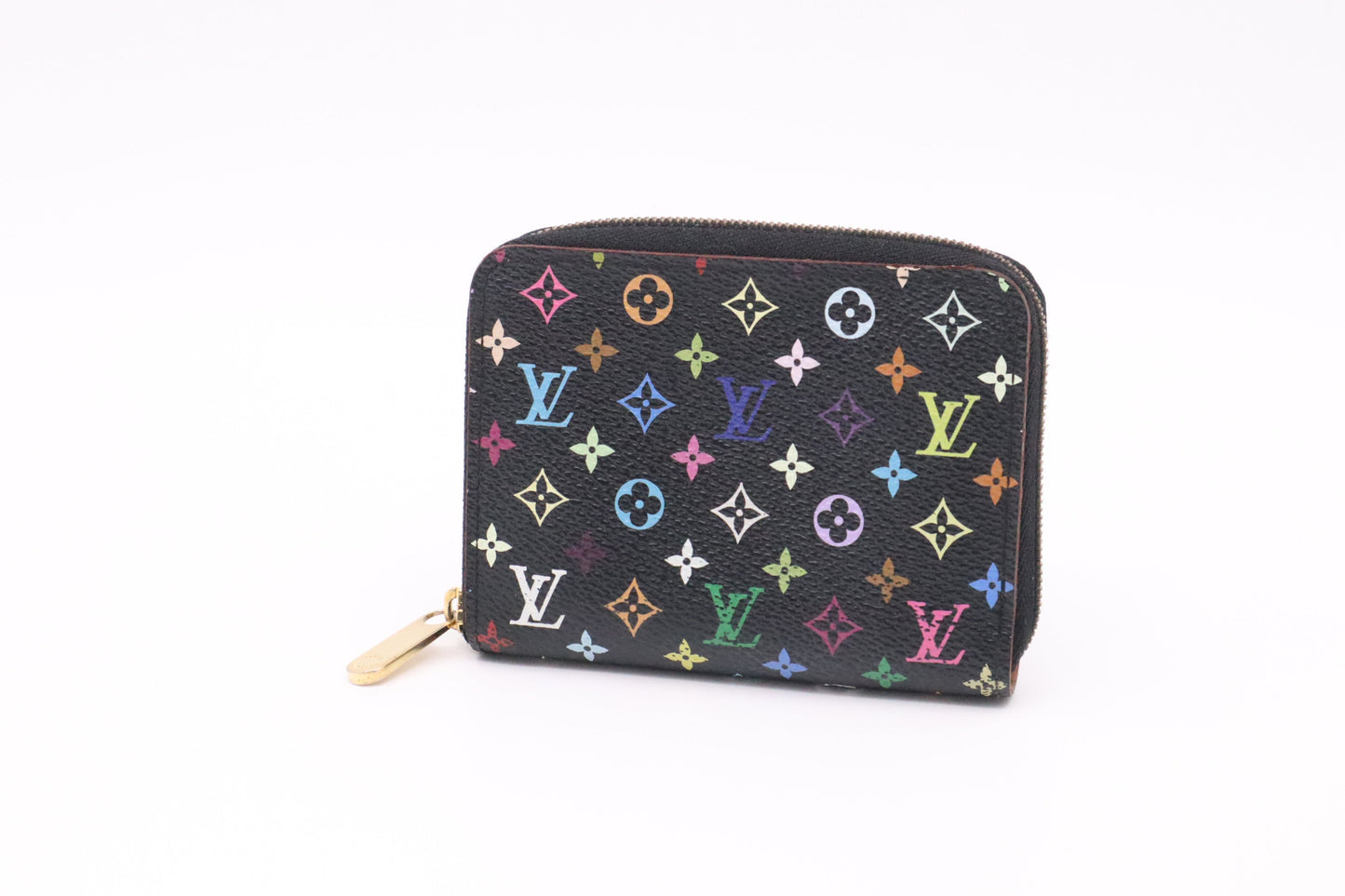 Louis Vuitton Compact Monogram Canvas Black Multicolor Wallet Case