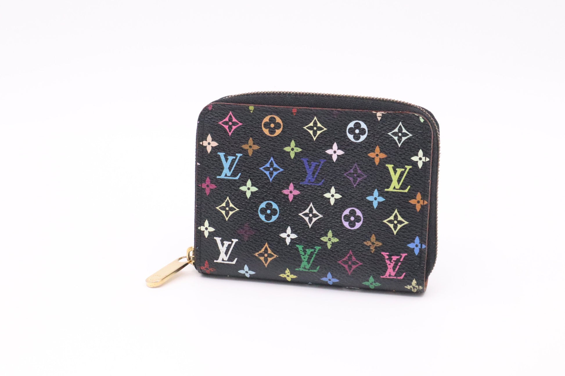 Louis Vuitton Compact Monogram Canvas Black Multicolor Wallet Case