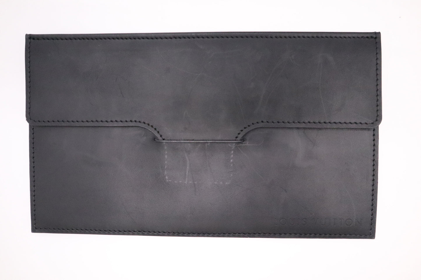 Louis Vuitton Anouchka Pochette Glace Monogram Leather Black Clutch Bag