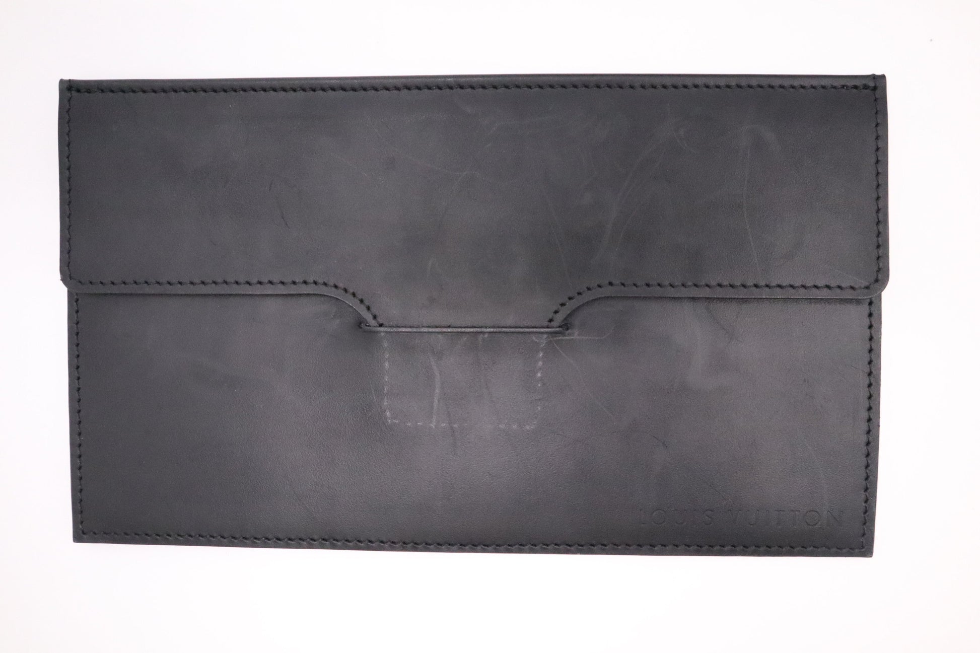 Louis Vuitton Anouchka Pochette Glace Monogram Leather Black Clutch Bag