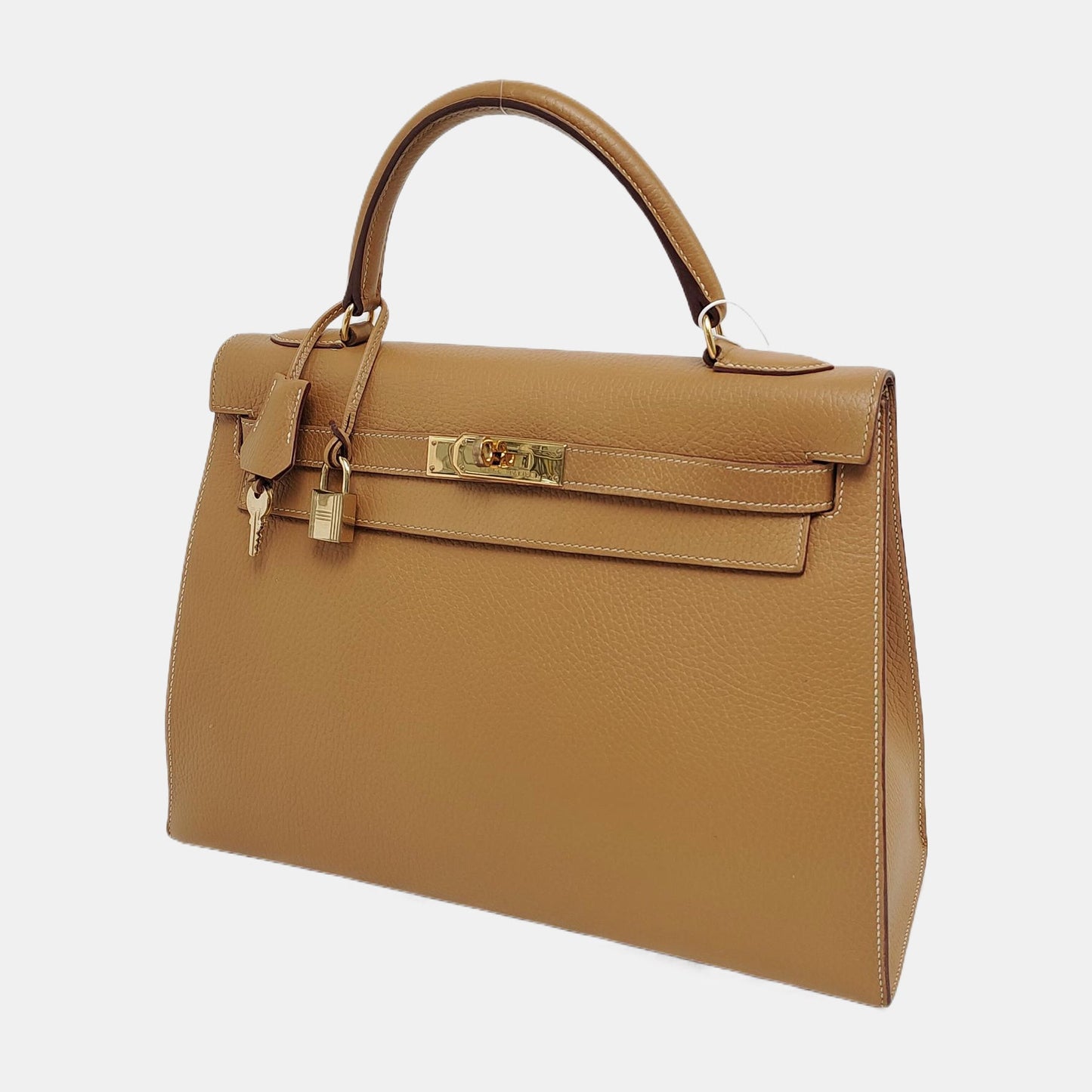 Hermes Kelly Sellier B Biscuit Togo Hw Handbag Leather Gold Travel Bag