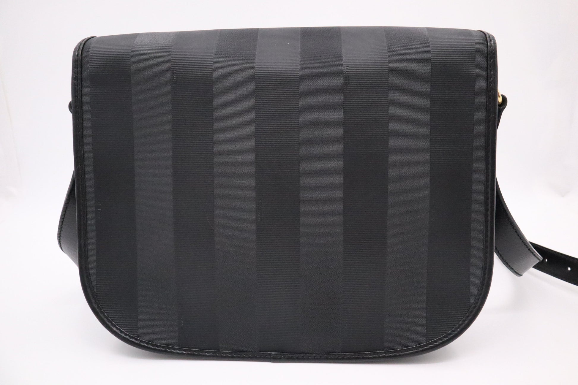 Fendi Crossbody In Pequin Canvas Black Medium Crossbody Bag