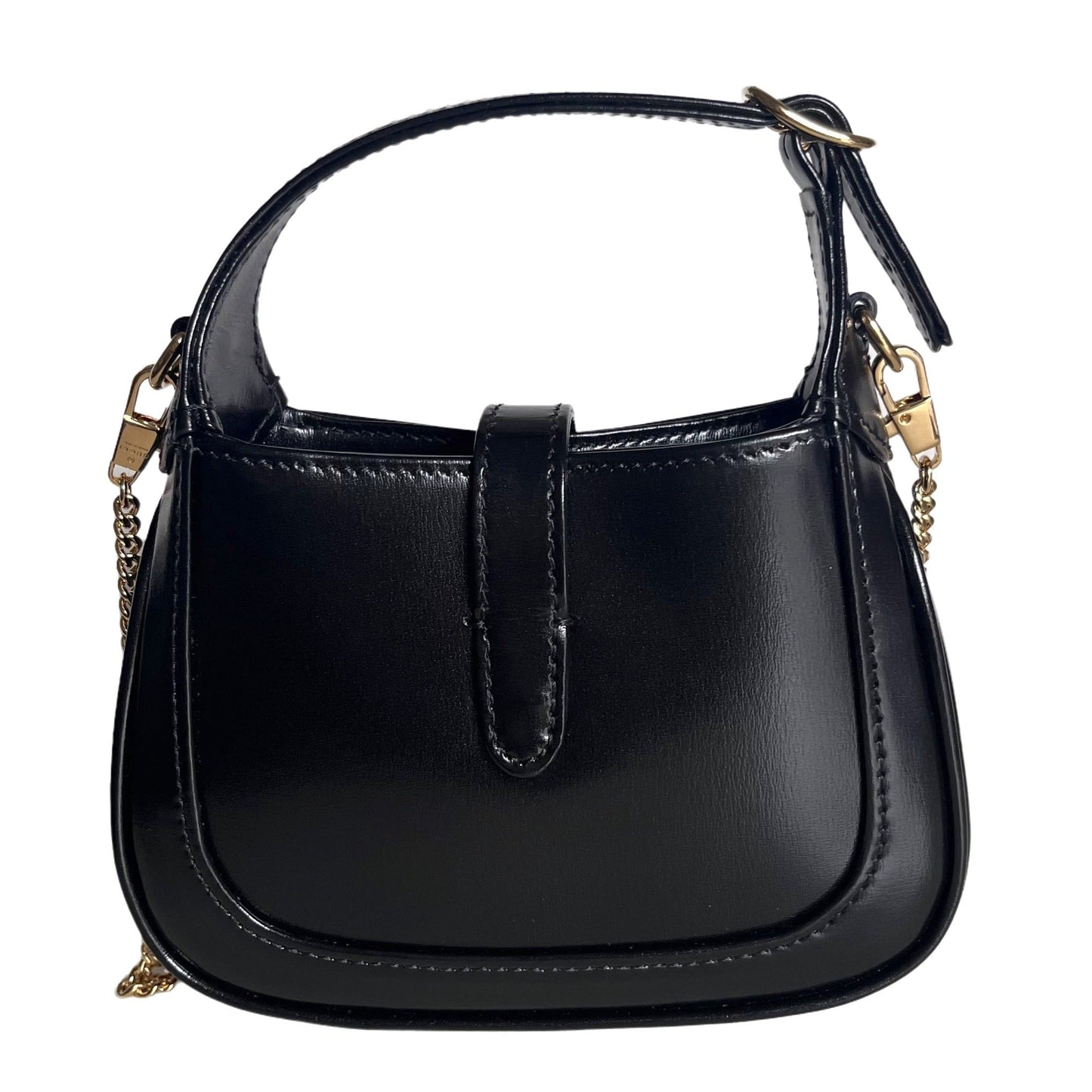 Gucci Jackie Super Strap Leather Black Mini Chain Mini Bag
