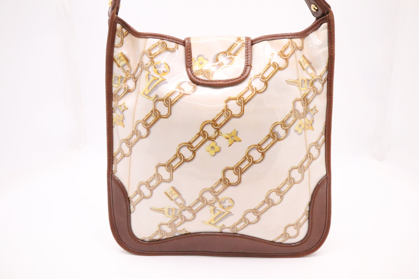 Louis Vuitton Charm M tte Cream & Canvas Leather Brown Key Chain