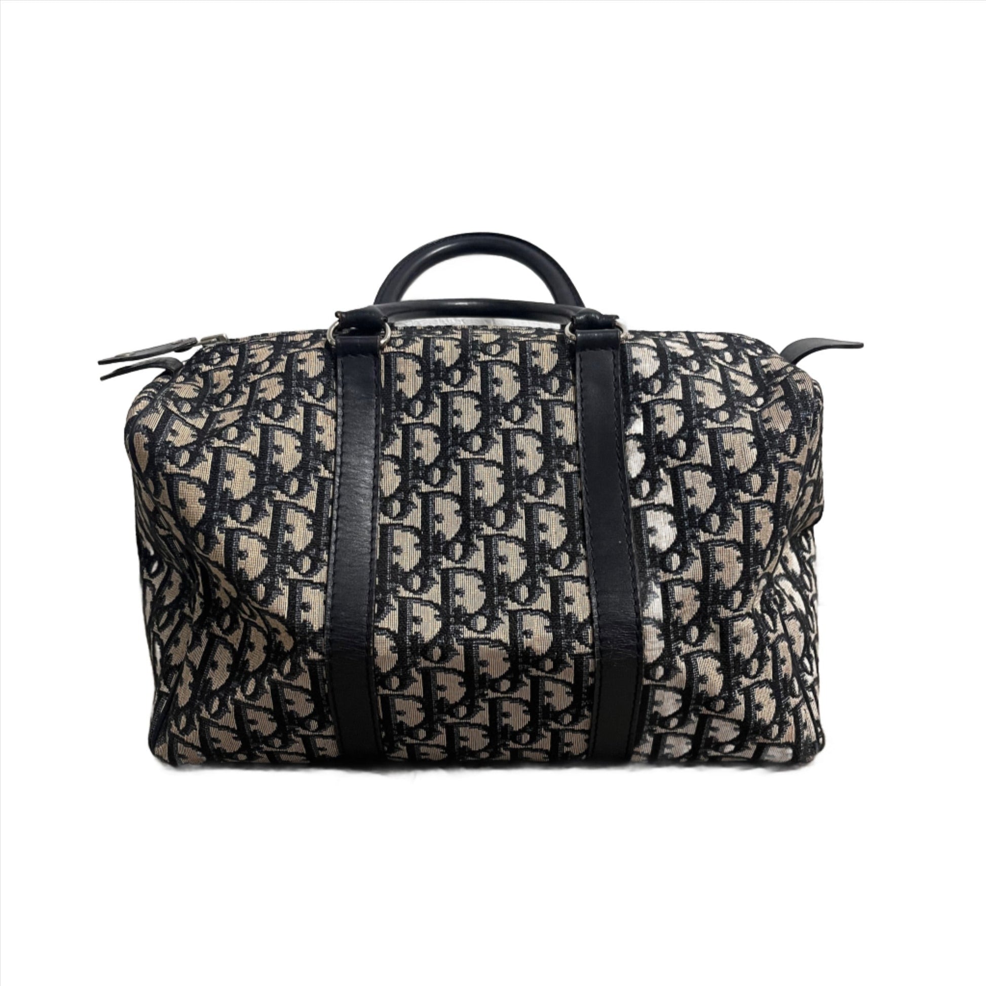 Dior Bowling Boston Bag Oblique Canvas Black Travel Bag