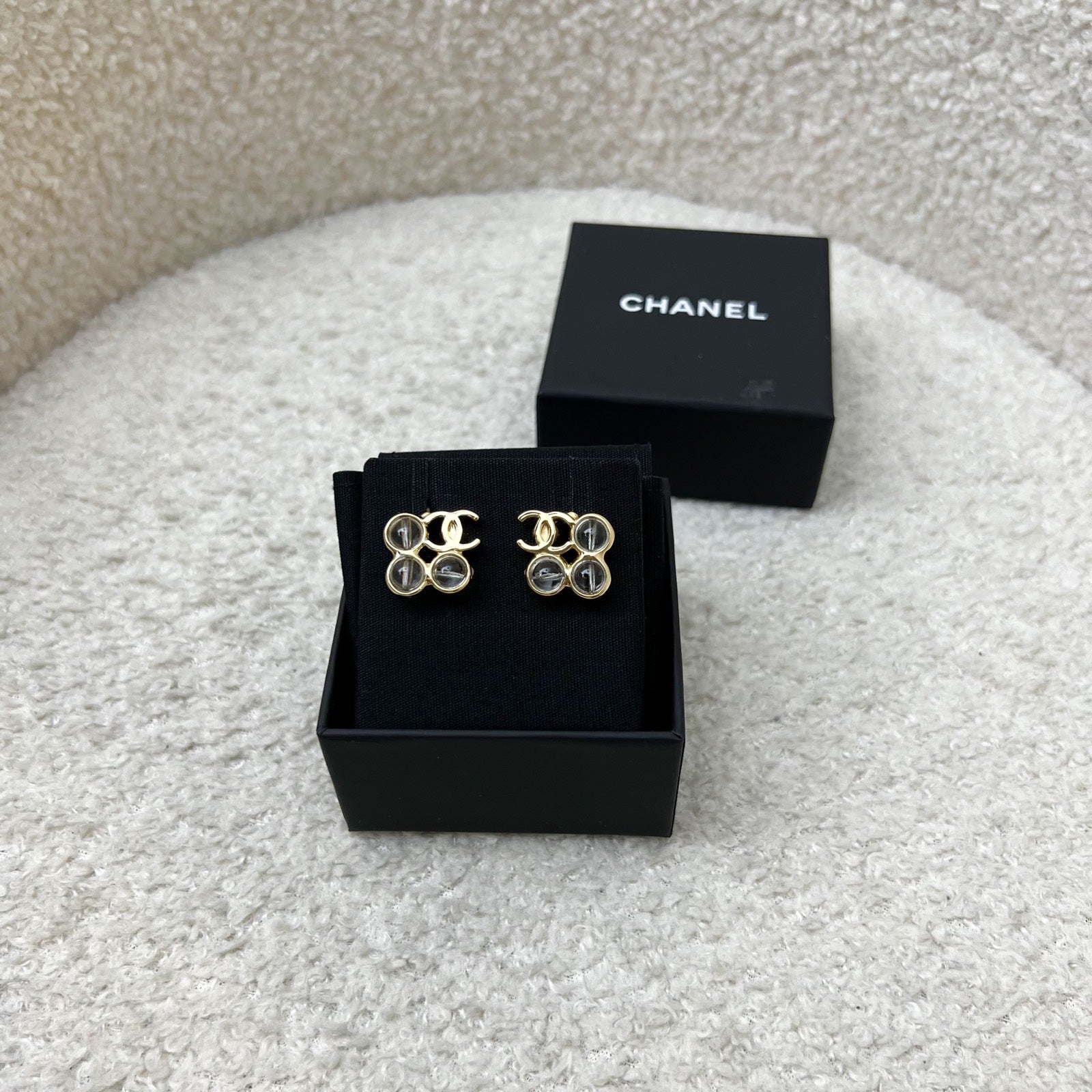 Chanel 24S Resin Bubbles Earrings in Lghw ( )