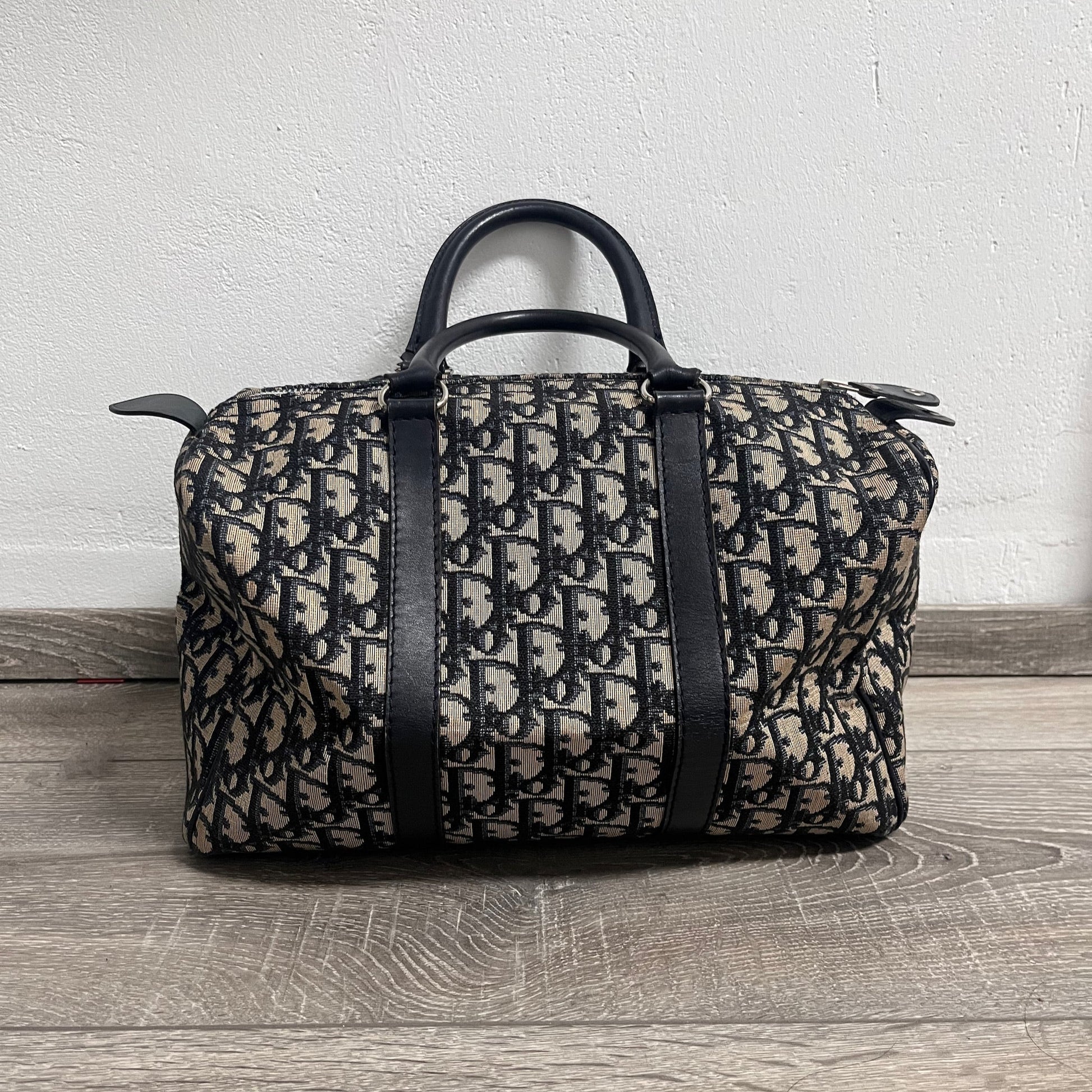 Dior Bowling Boston Bag Oblique Canvas Black Travel Bag