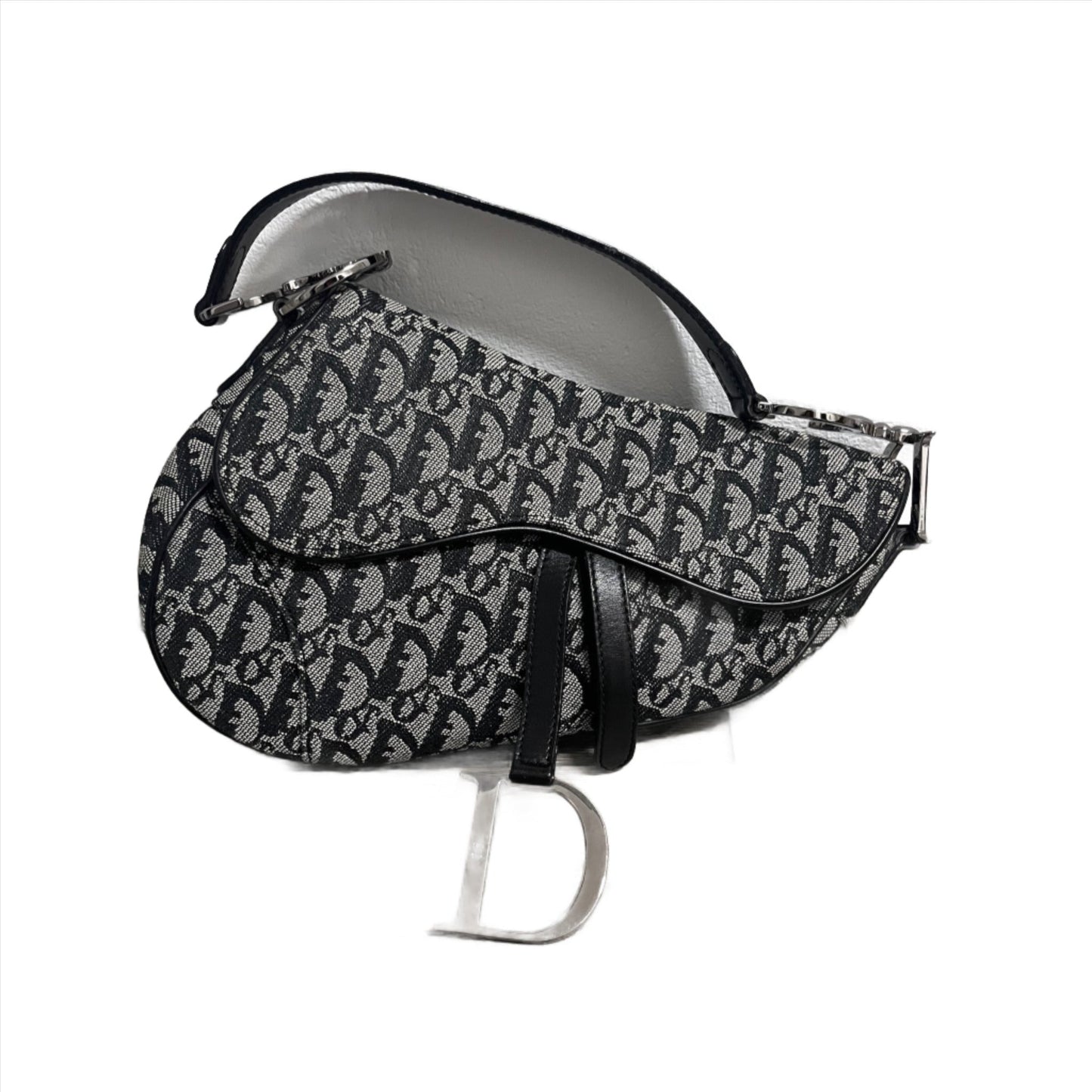 Dior Saddle Oblique Handbag Black Travel Bag