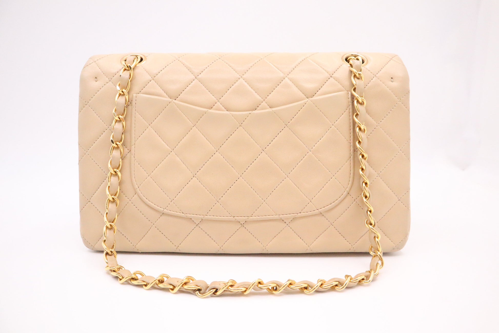 Chanel Double Flap MattelassÃ© Beige Leather Handbag