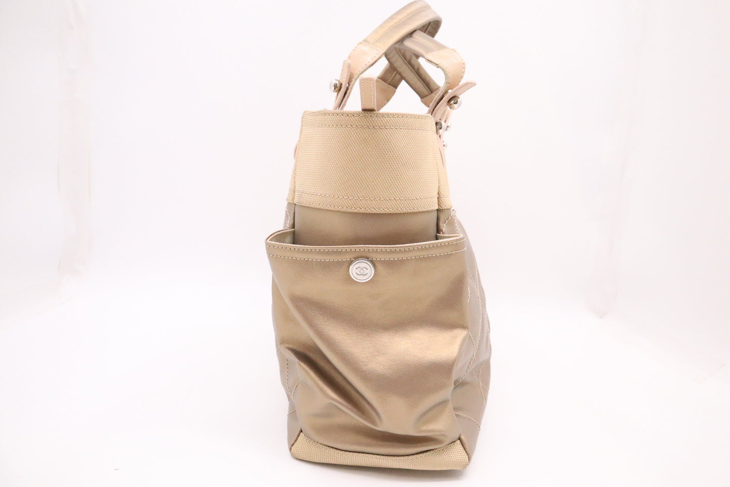 Chanel Paris Biarritz MattelassÃ© Gold Leather Tote Bag