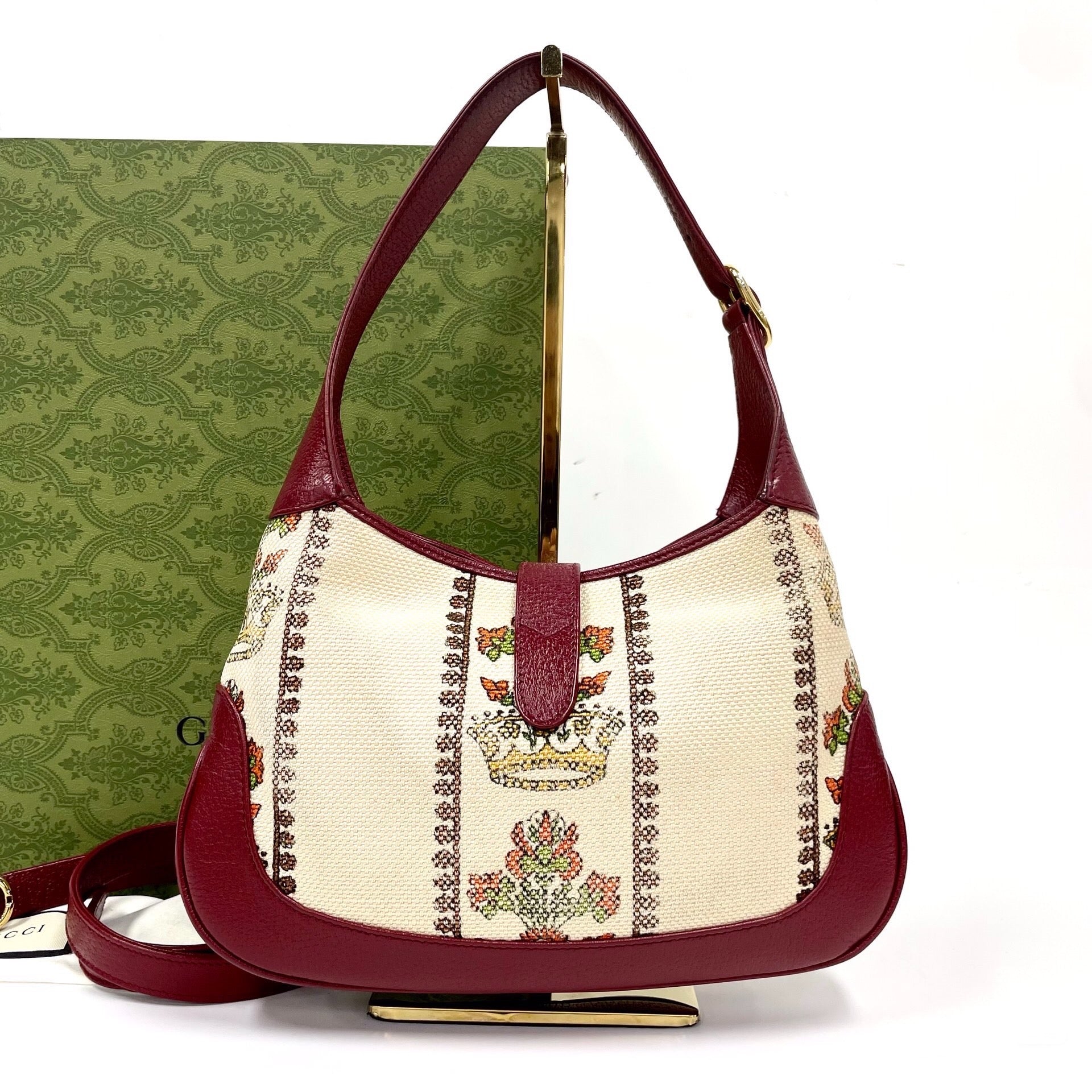 Gucci Jackie Centennial 100 Year Special Leather Canvas Handbag