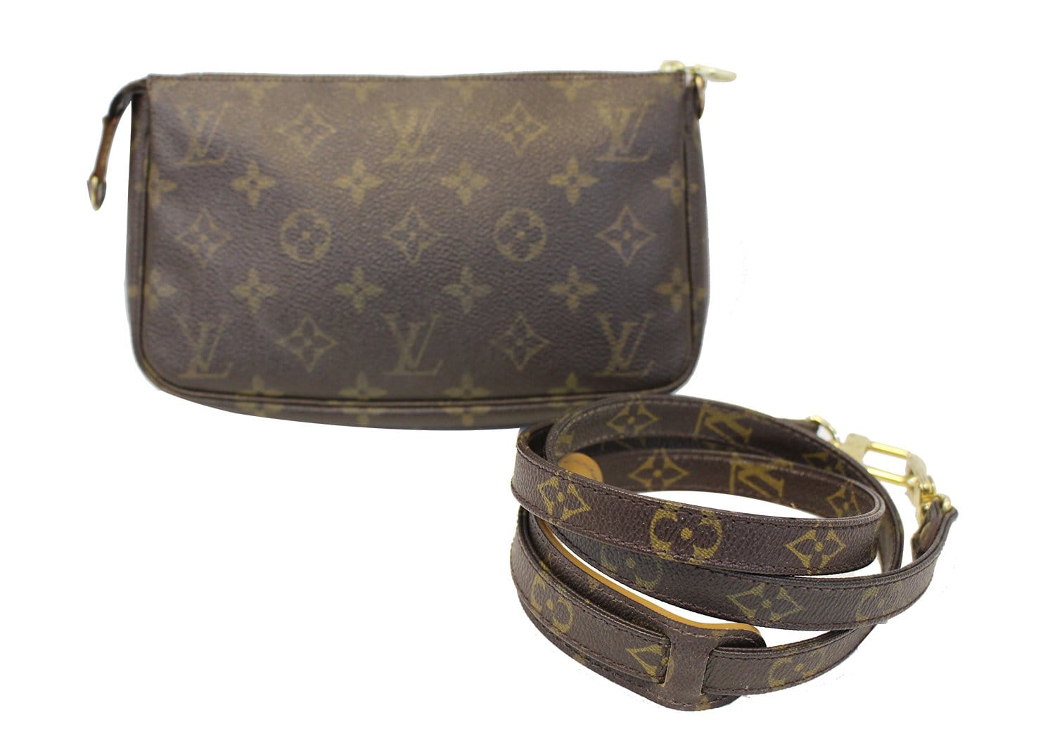 Louis Pouch Pochette Accessoires Long Strap Crossbody Canvas Monogram Crossbody Bag