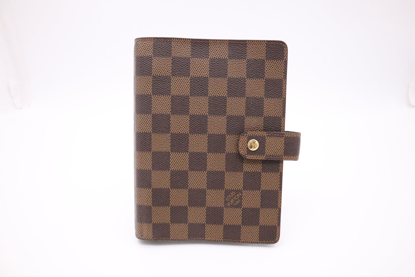 Louis Vuitton Agenda MM Ebene Damier Canvas Handbag Ebene Canvas